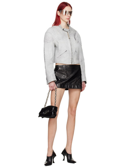 Acne Studios Black Creased Leather Miniskirt outlook