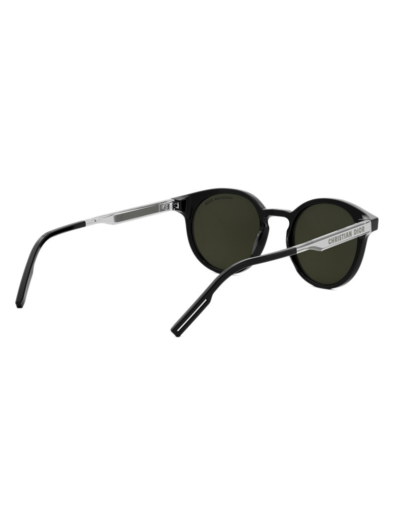 Men's DiorTag R1I 49MM Round Sunglasses - Silver Black Green 6