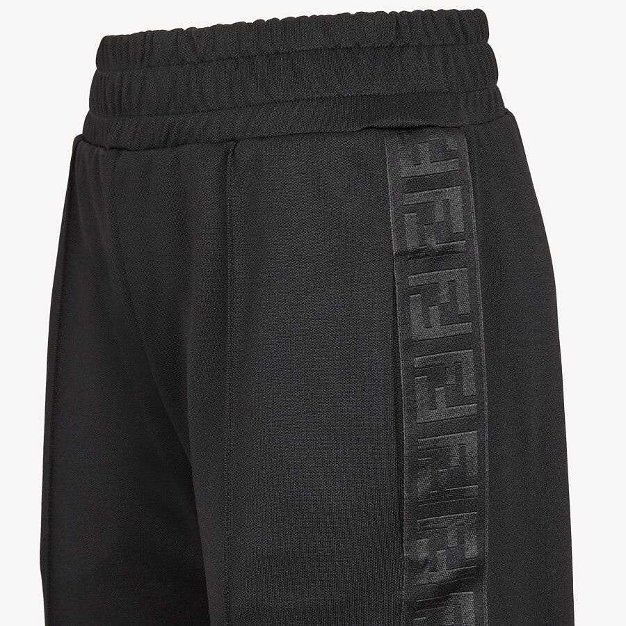 Black piqué jersey pants - 3