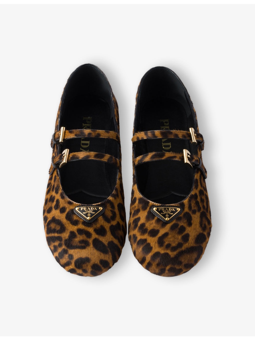 Leopard Leather Ballerina Flats - 2