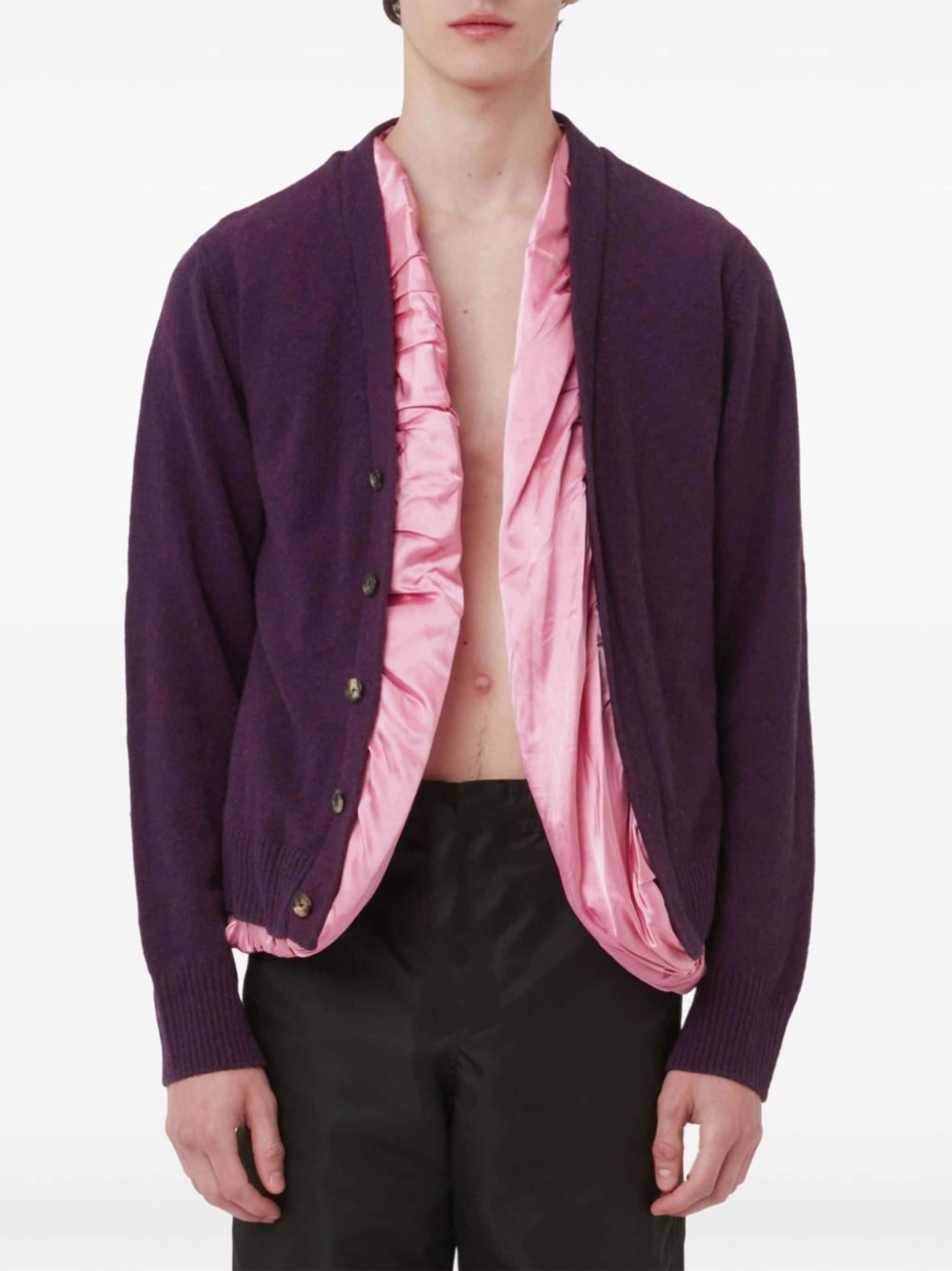 satin-lined cardigan - 3