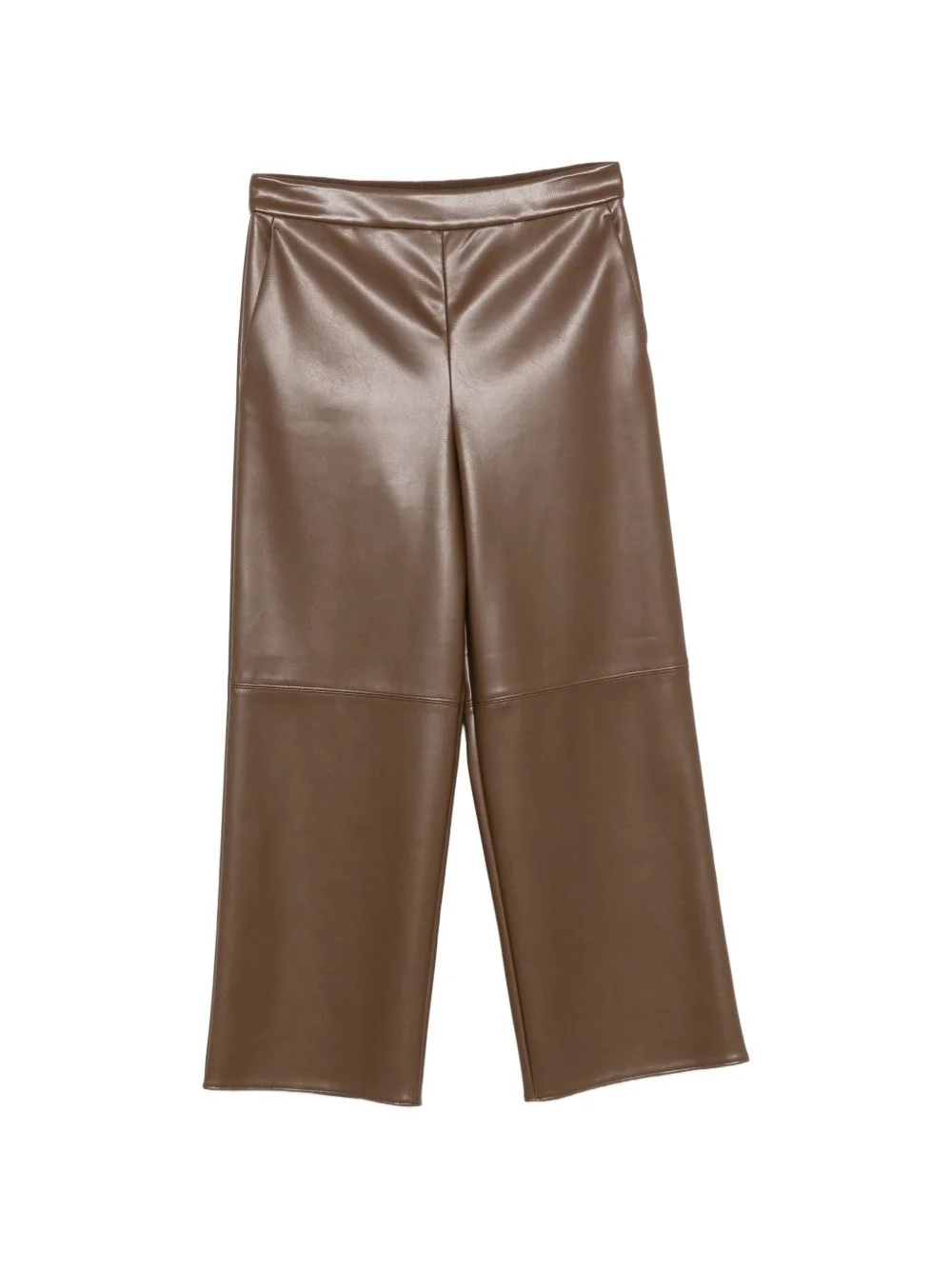 faux-leather cropped trousers - 1