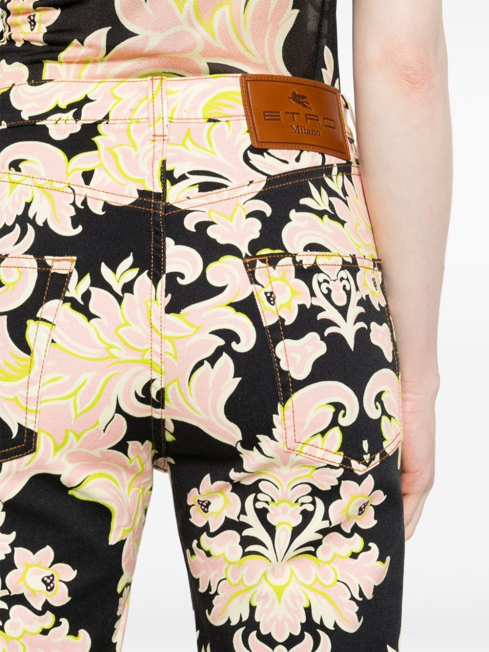 floral-print straight-leg jeans - 5