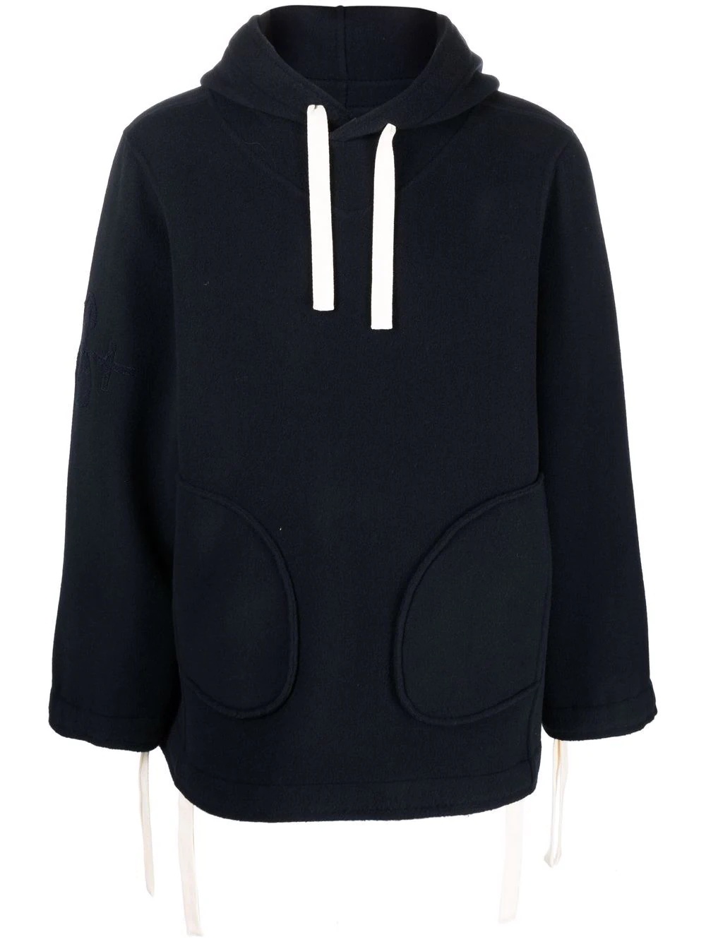 drawstring virgin wool hoodie - 1