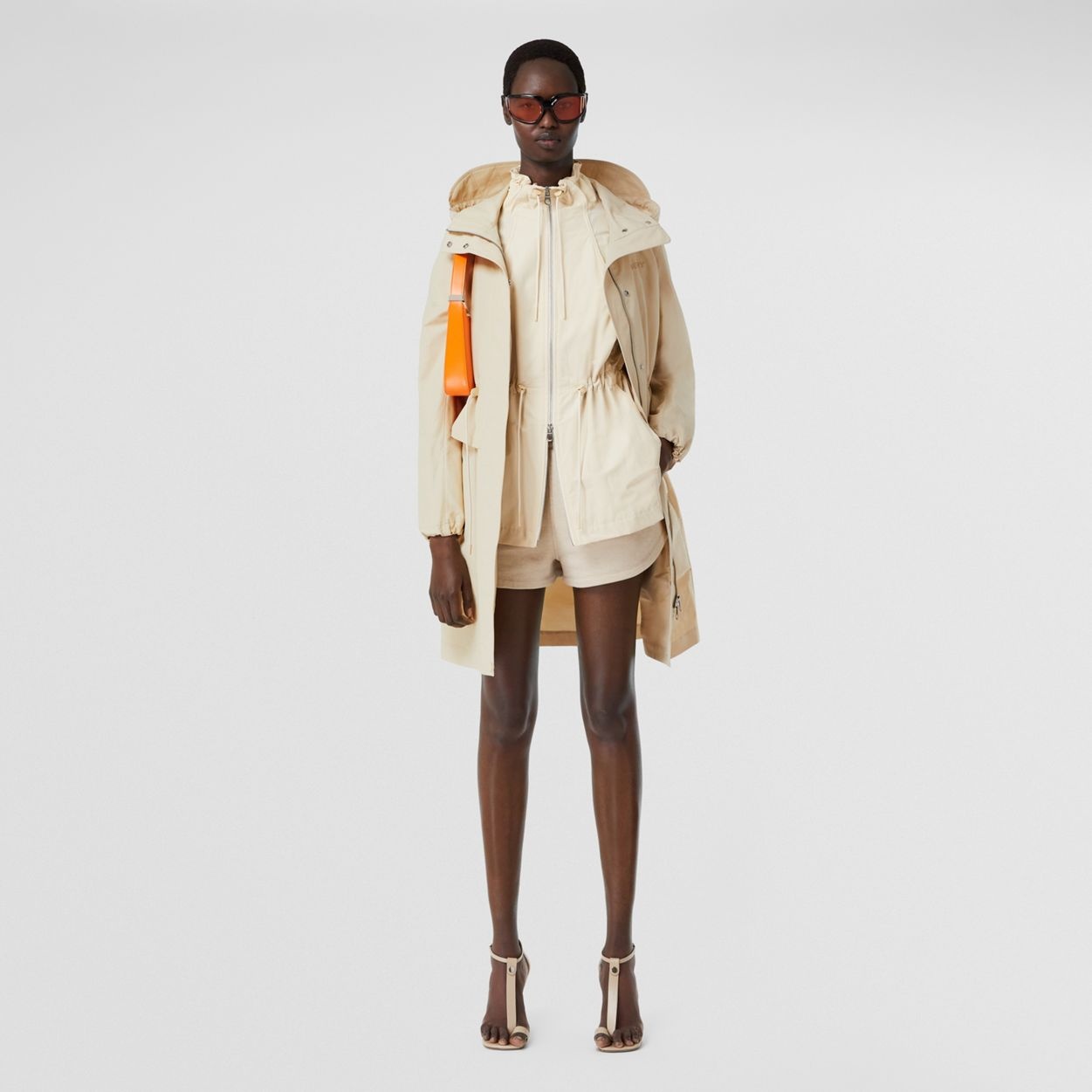 Logo Print Technical Cotton Hooded Parka - 2