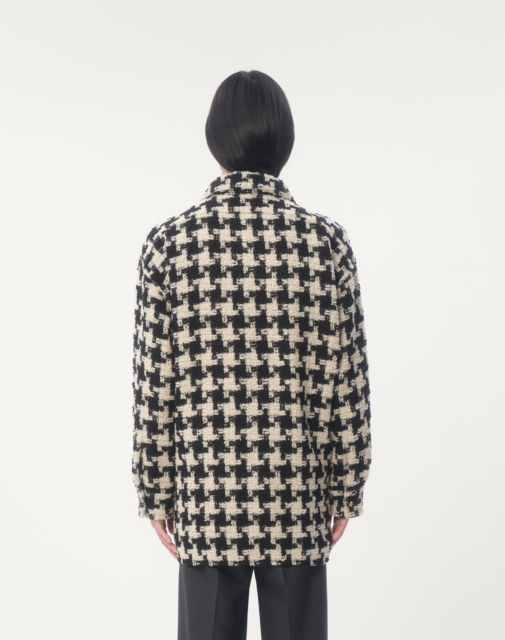 WOOL SHIRT JACKET WITH PIED DE COQUE PATTERN - 8