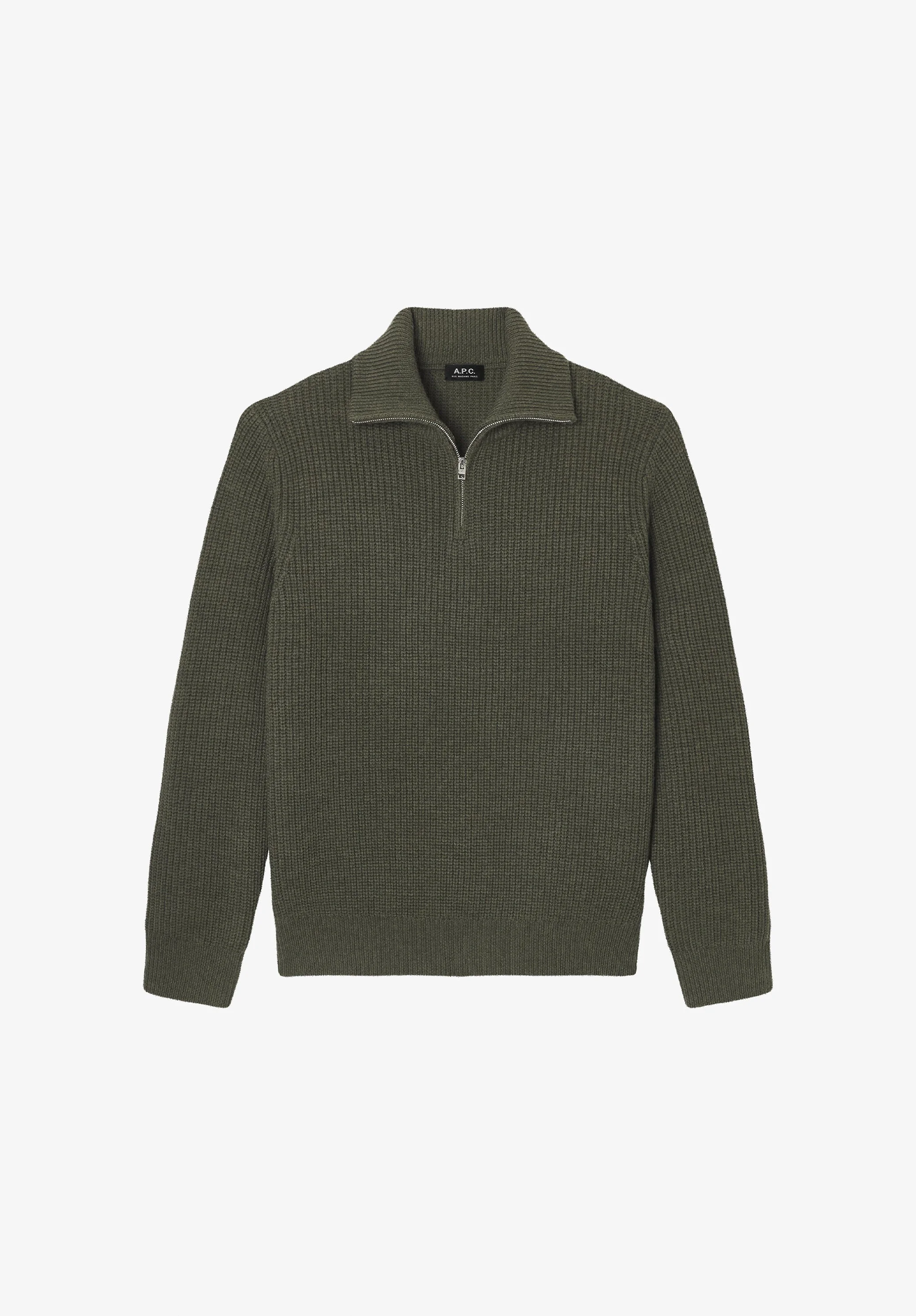 DANIEL TRUCKER SWEATER - KHAKI QUARTER-ZIP SWEATER - 1