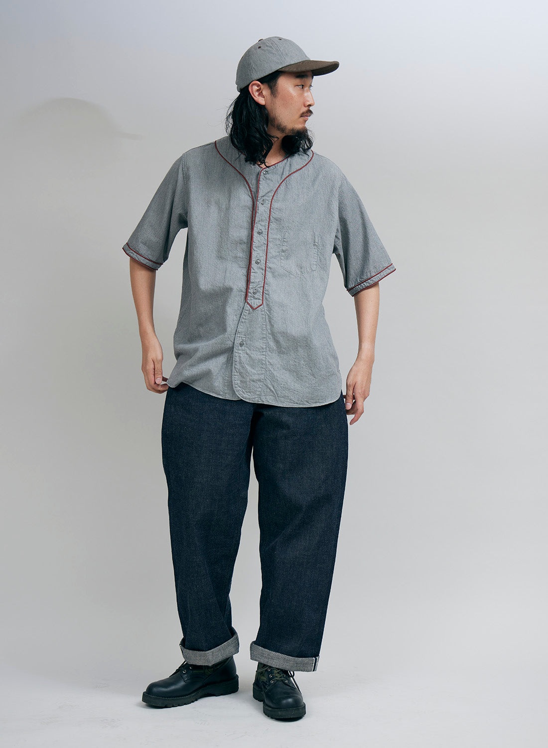 トップス NigelCabourn BASEBALL SHIRT SHORT SLEEVE Nigel Cabourn Baseball Shirt Short Sleeve -Type 2 10% off