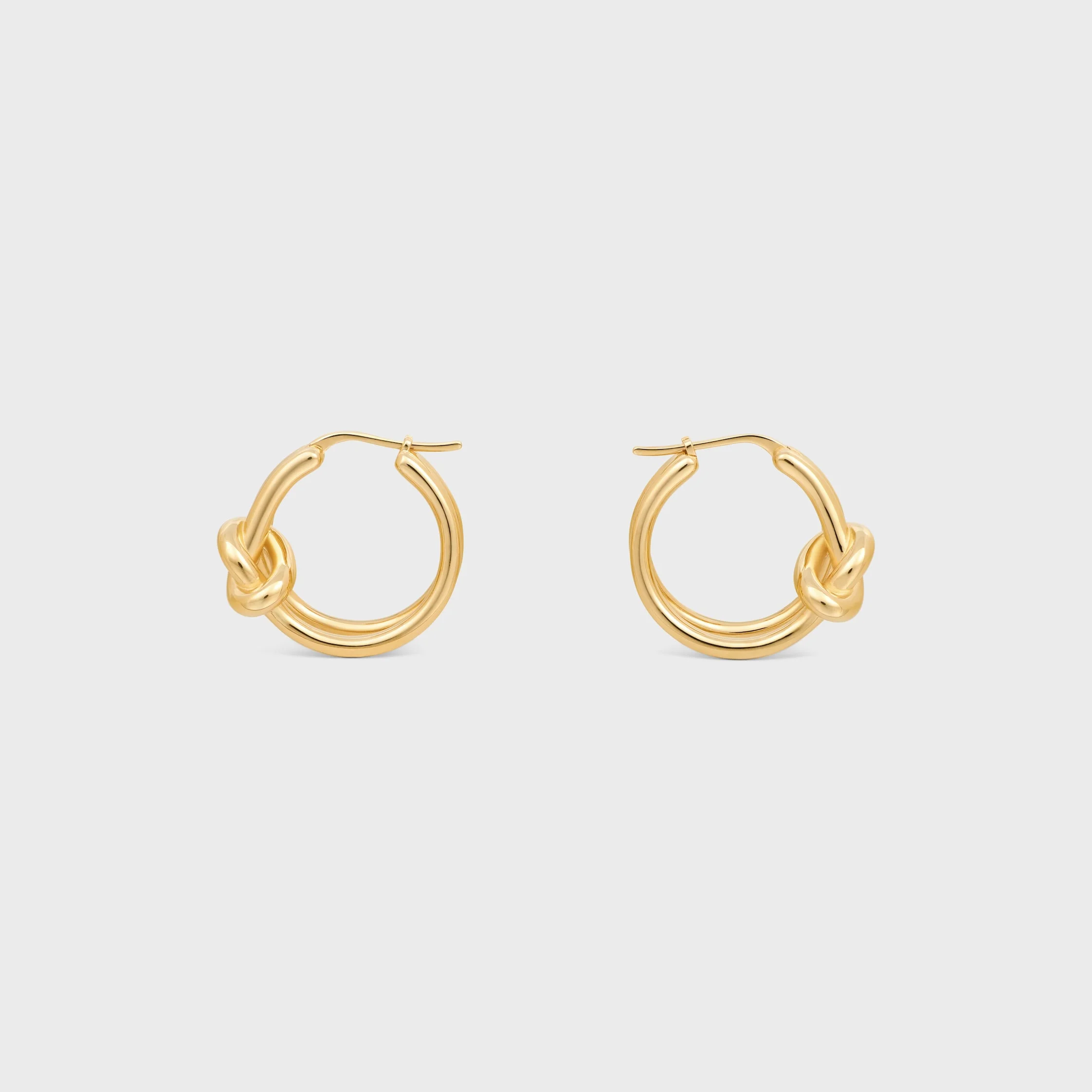Knot Double Hoops in Brass with Gold Finish - 1