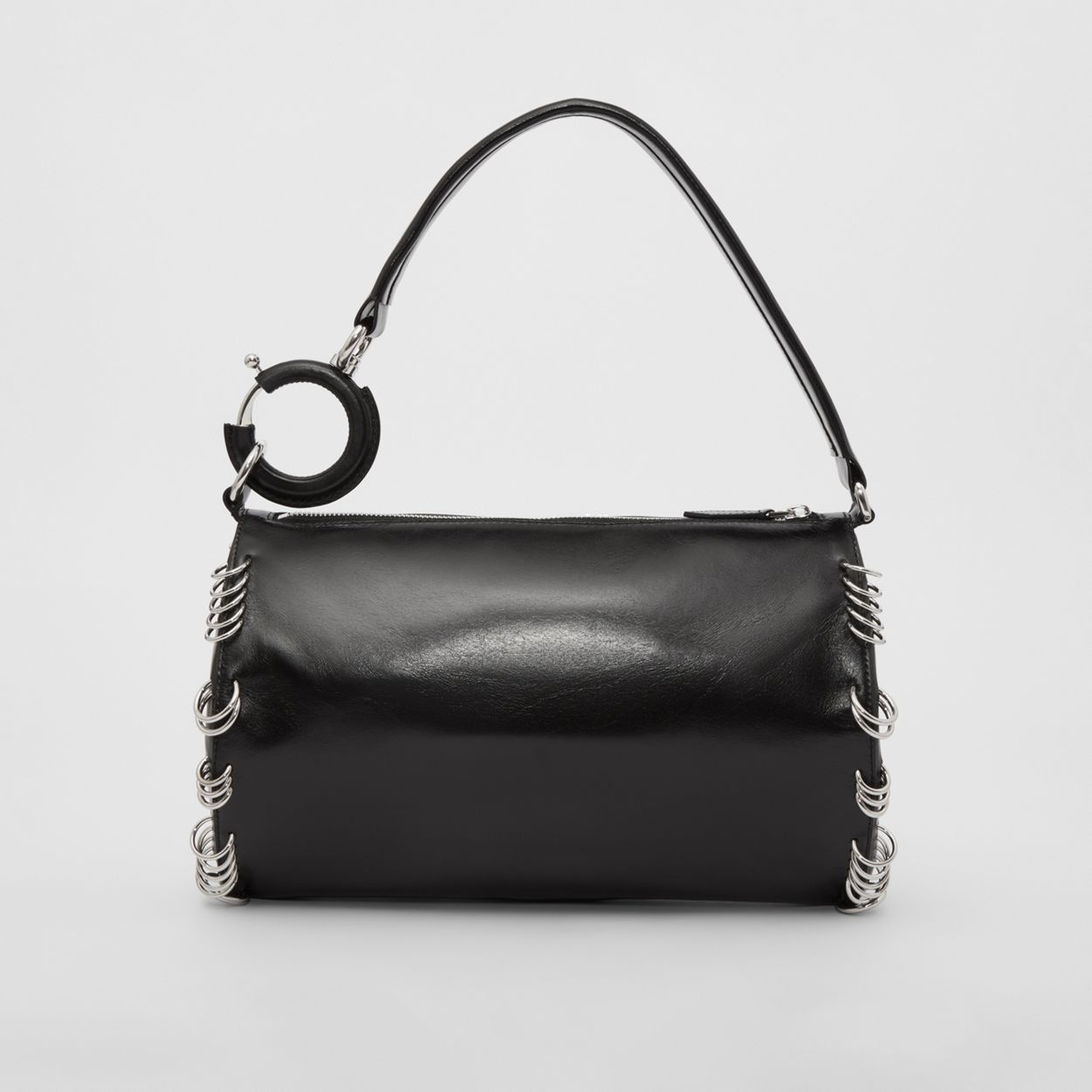 Small Ring-pierced Leather Rhombi Bag - 6