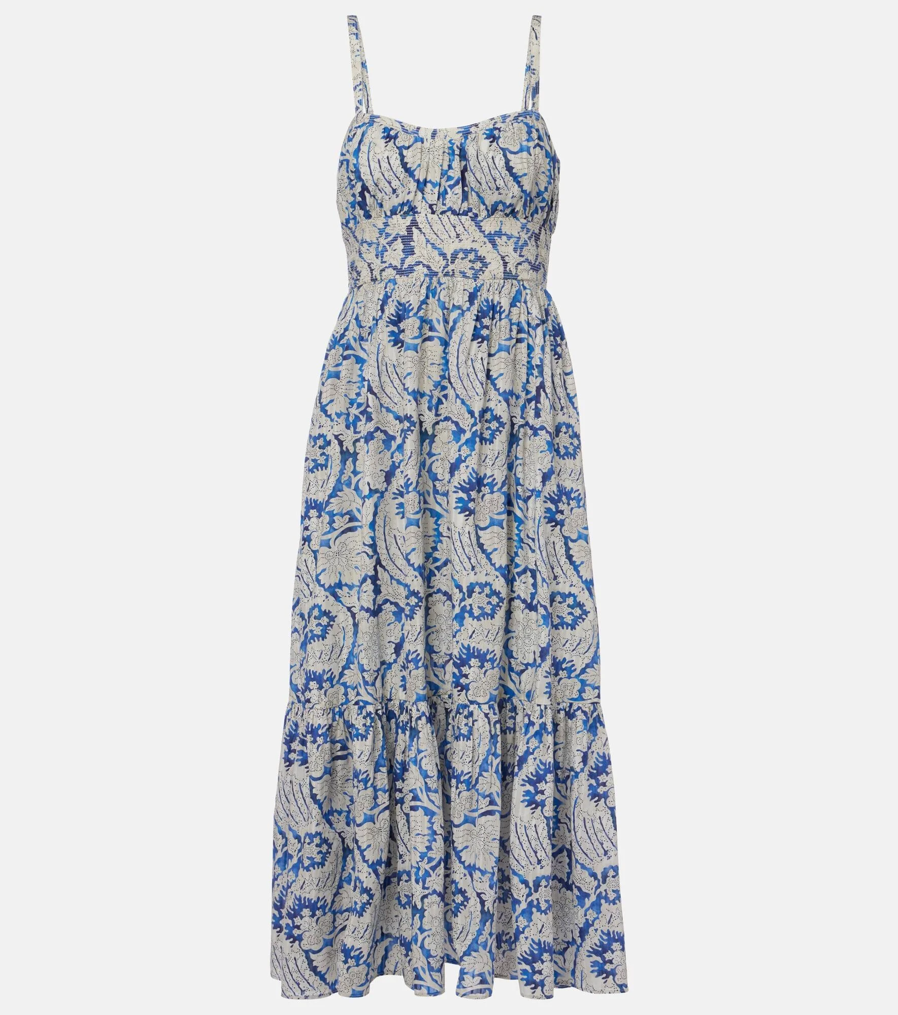 Nadine floral cotton-blend midi dress - 1