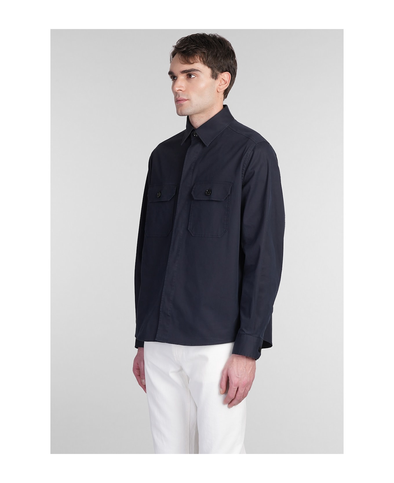 Shirt In Blue Cotton - 4