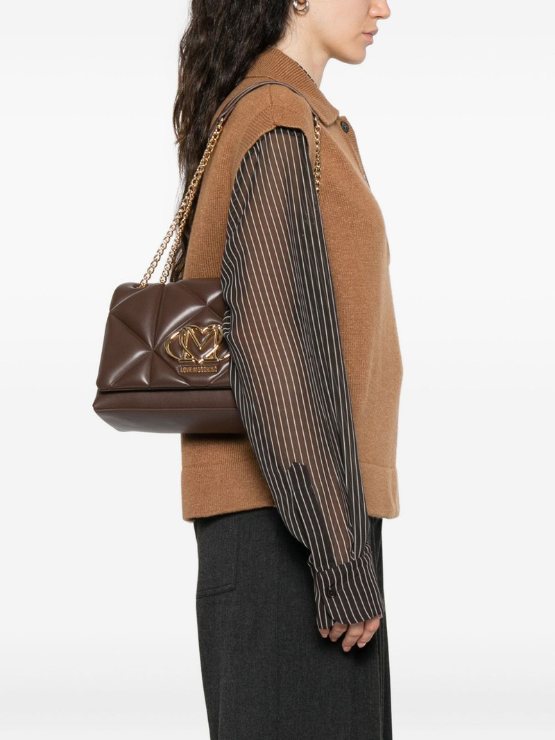 Moschino quilted logo-plaque shoulder bag outlook