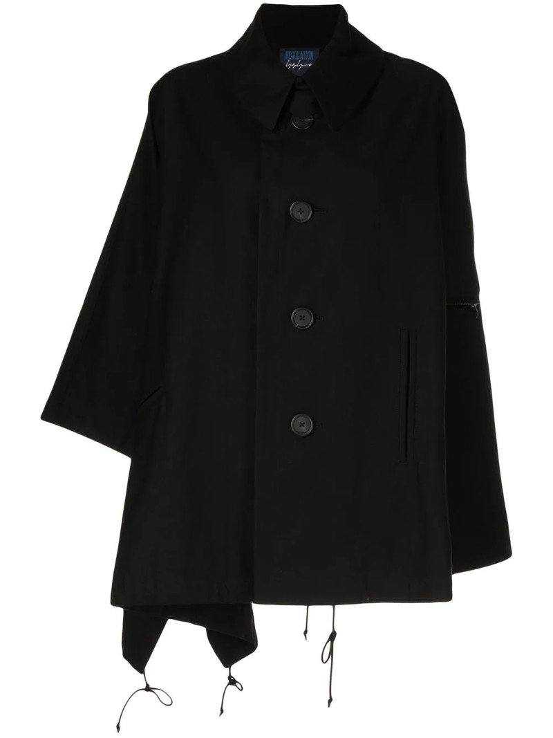 long-sleeve button-up cape 1