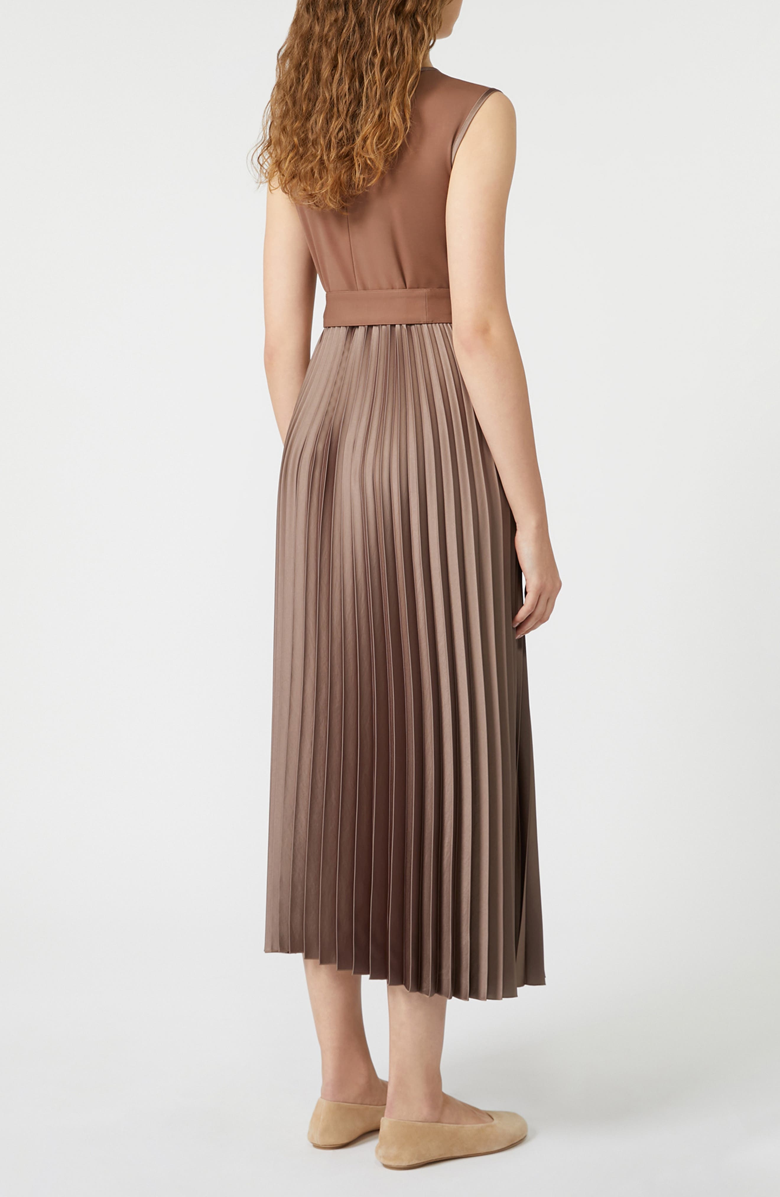 Weekend Max Mara Samuele Sleeveless A-Line Dress in Brown at Nordstrom - 2