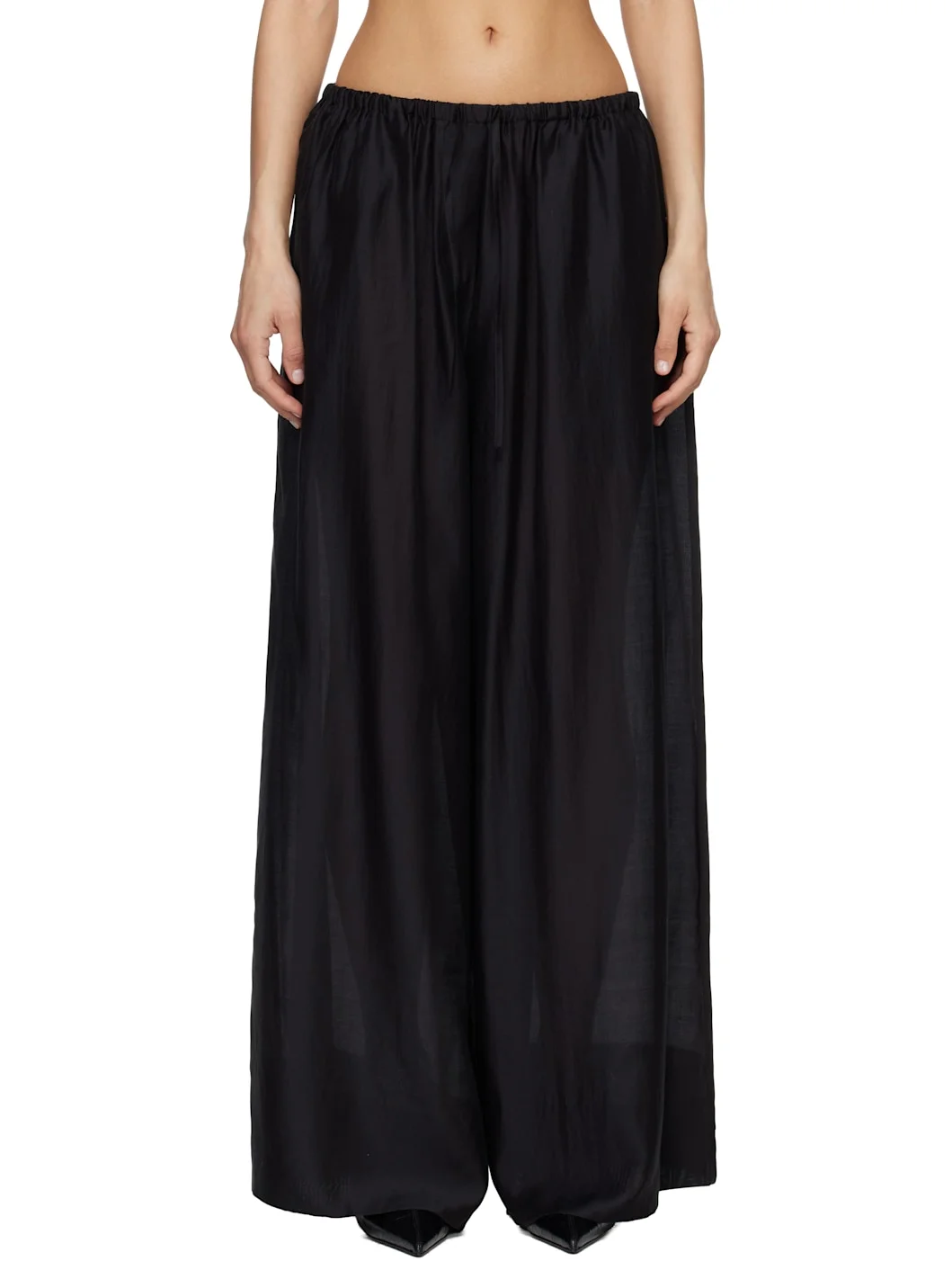 Black Vento Wide Leg Trousers - 1