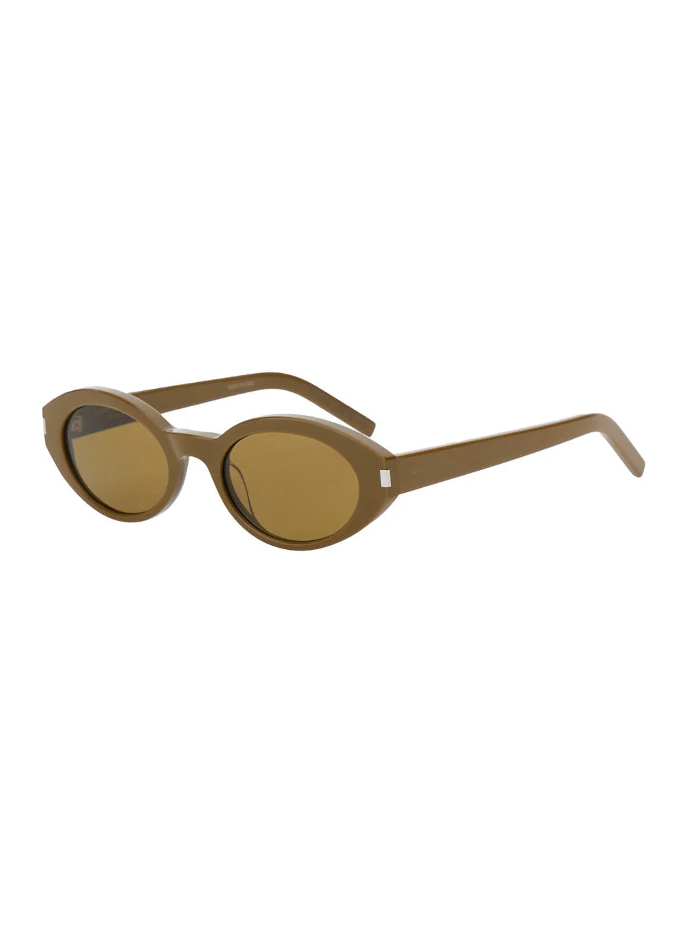 Saint Laurent Women Brown Sunglasses With Cat-Eye Design And Embossed Logo Lettering On The Temples - 1
