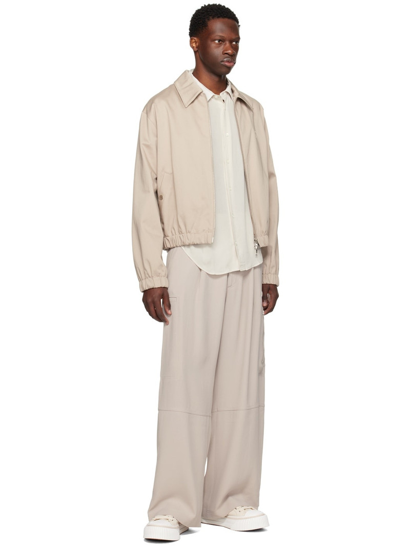 AMI Paris Beige Pleated Cargo Pants outlook