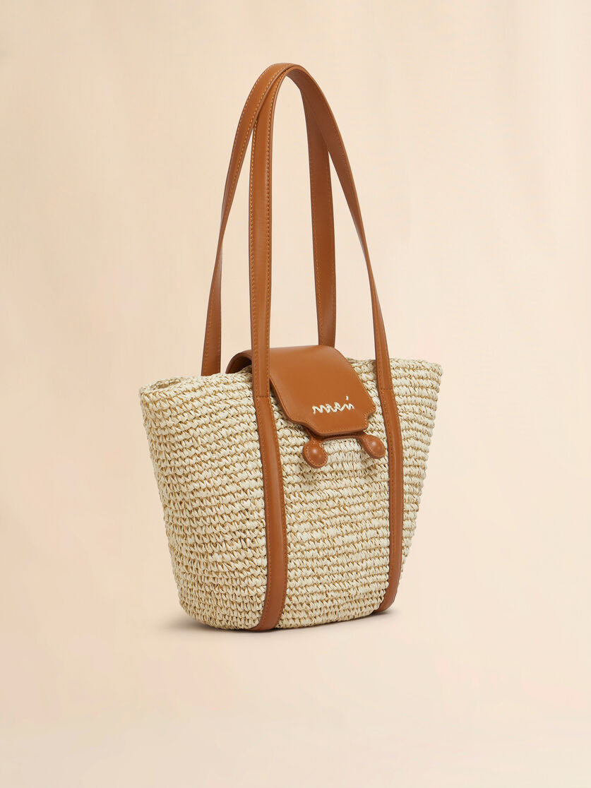 SMALL NATURAL RAFFIA-EFFECT TRUNKAROO BEACH BAG - 6