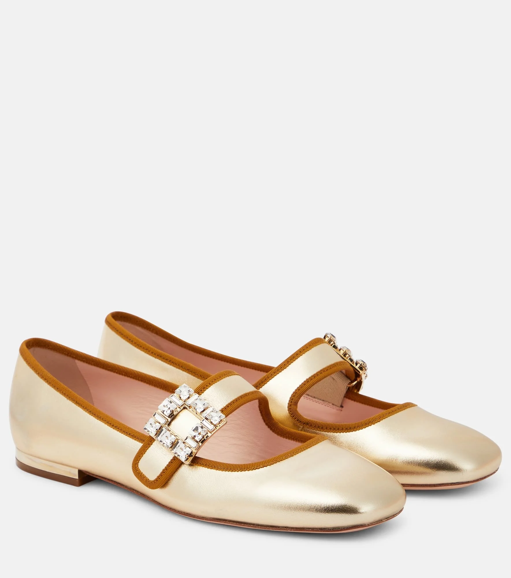 Très Vivier metallic leather ballet flats - 1
