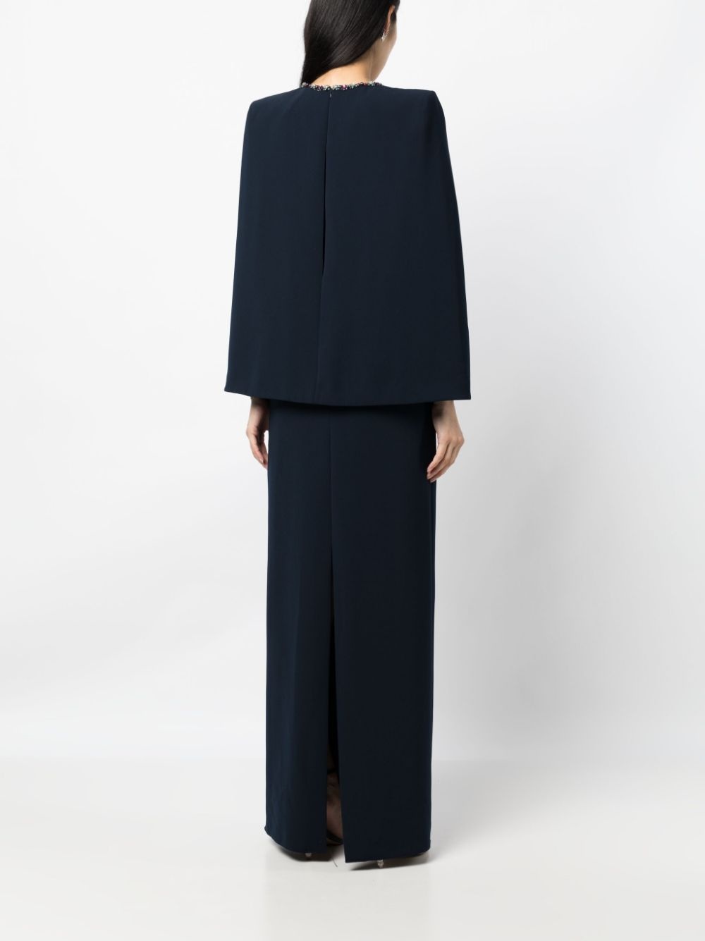 Lucille crystal-embellished cape dress - 4