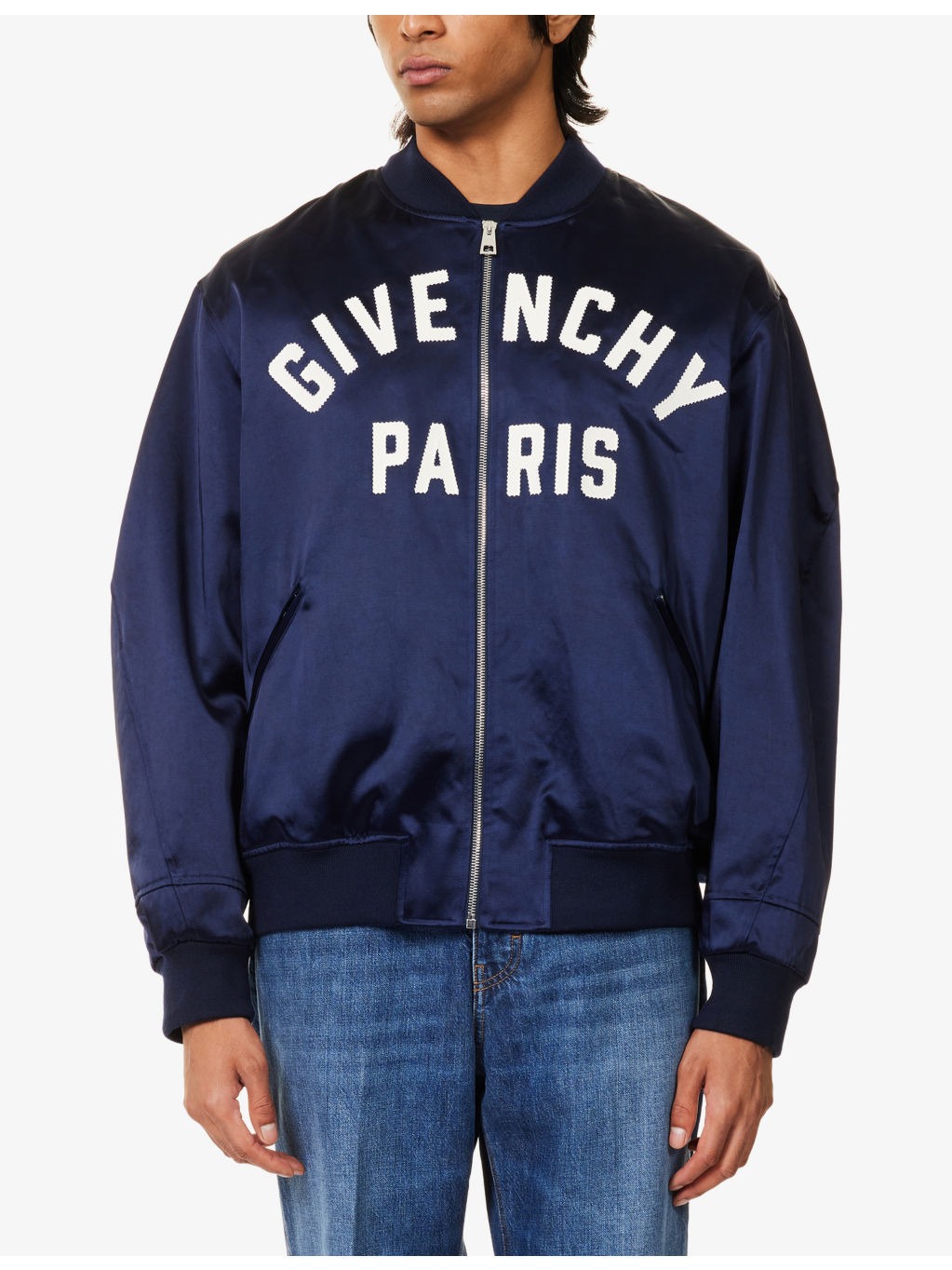 Logo-Embroidered Satin Bomber Jacket - 3