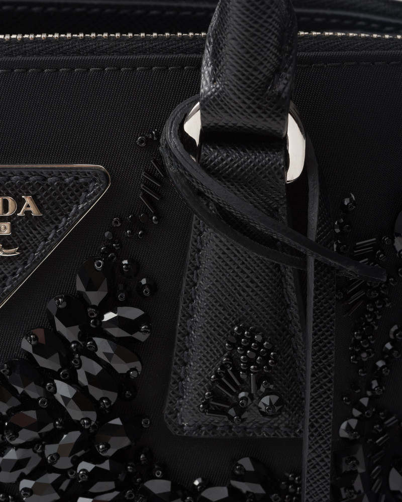 Prada Galleria embroidered Re-Nylon and Saffiano mini-bag 6