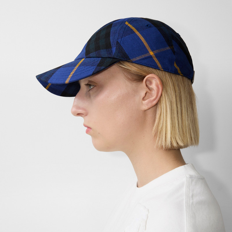 Check Linen Baseball Cap 3