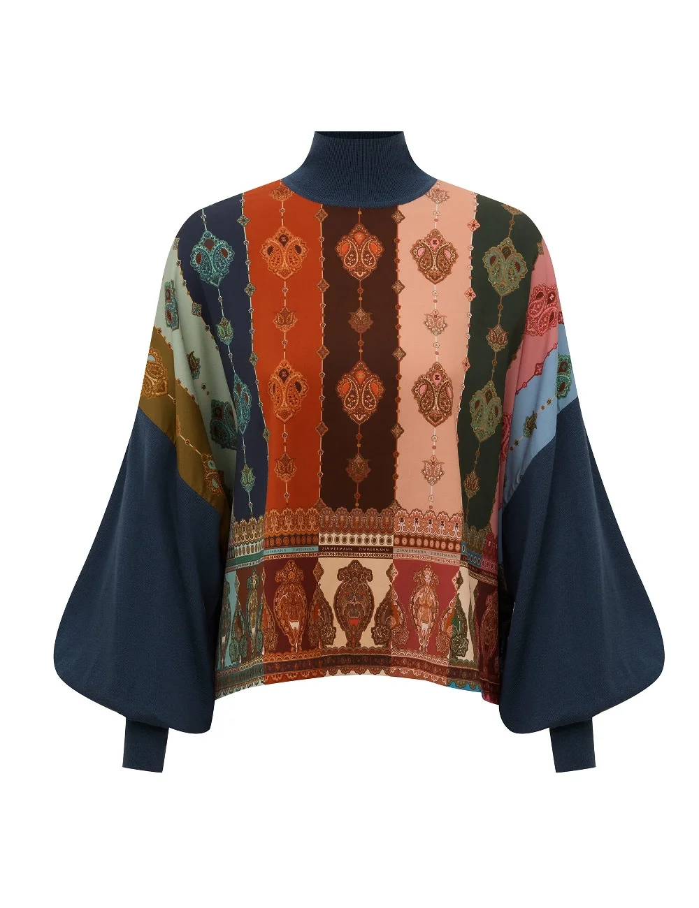 ASCENT PRINTED SILK SWEATER - 1