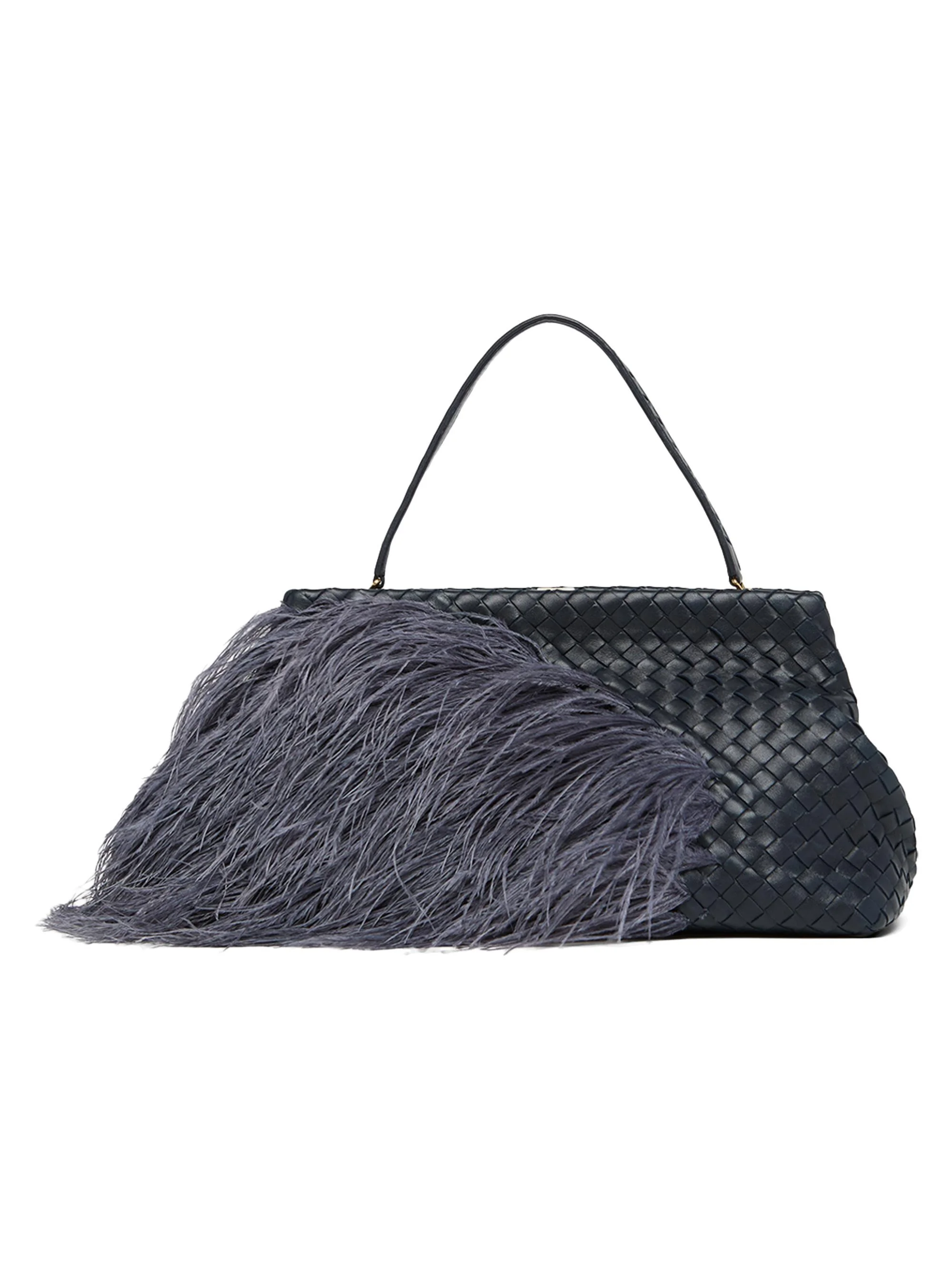 Women's The 1998 Ostritch Feathers Shoulder Bag - Midnight Brass - 1