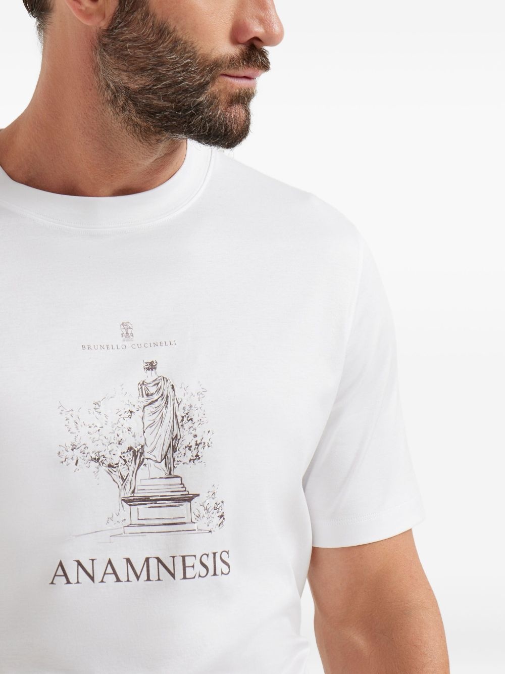 statue-print T-shirt - 6