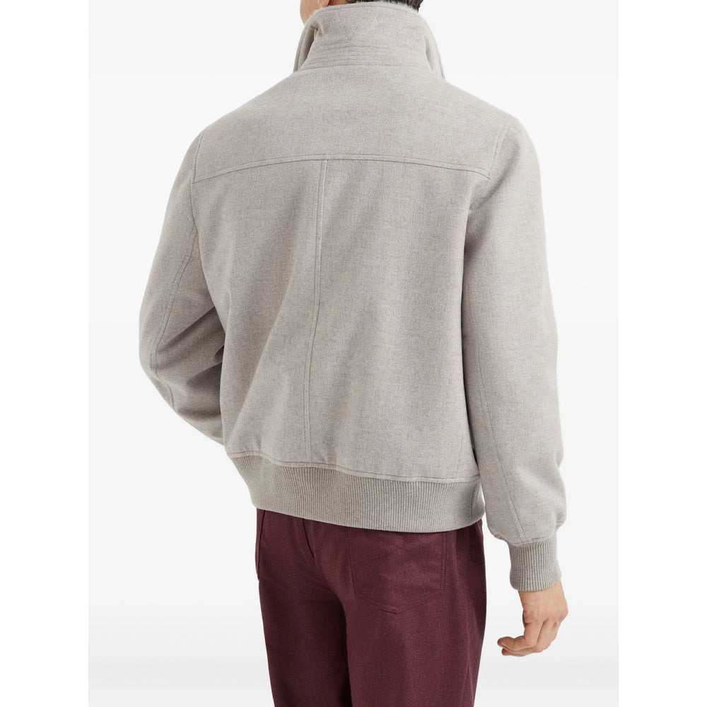 Brunello Cucinelli Grey Jackets - Bomber Jackets Men - 6
