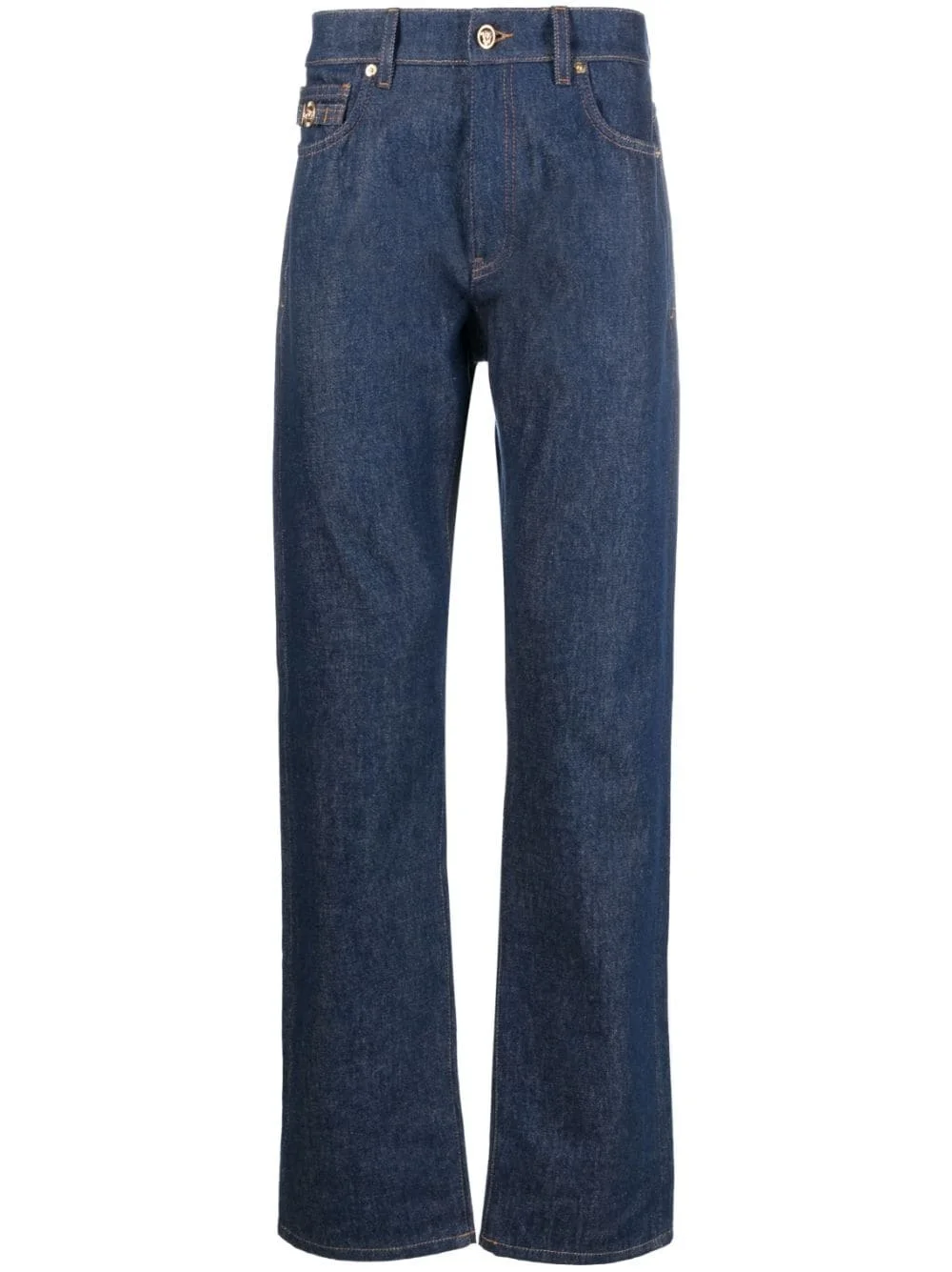 Medusa Head-detailed straight-leg jeans - 1