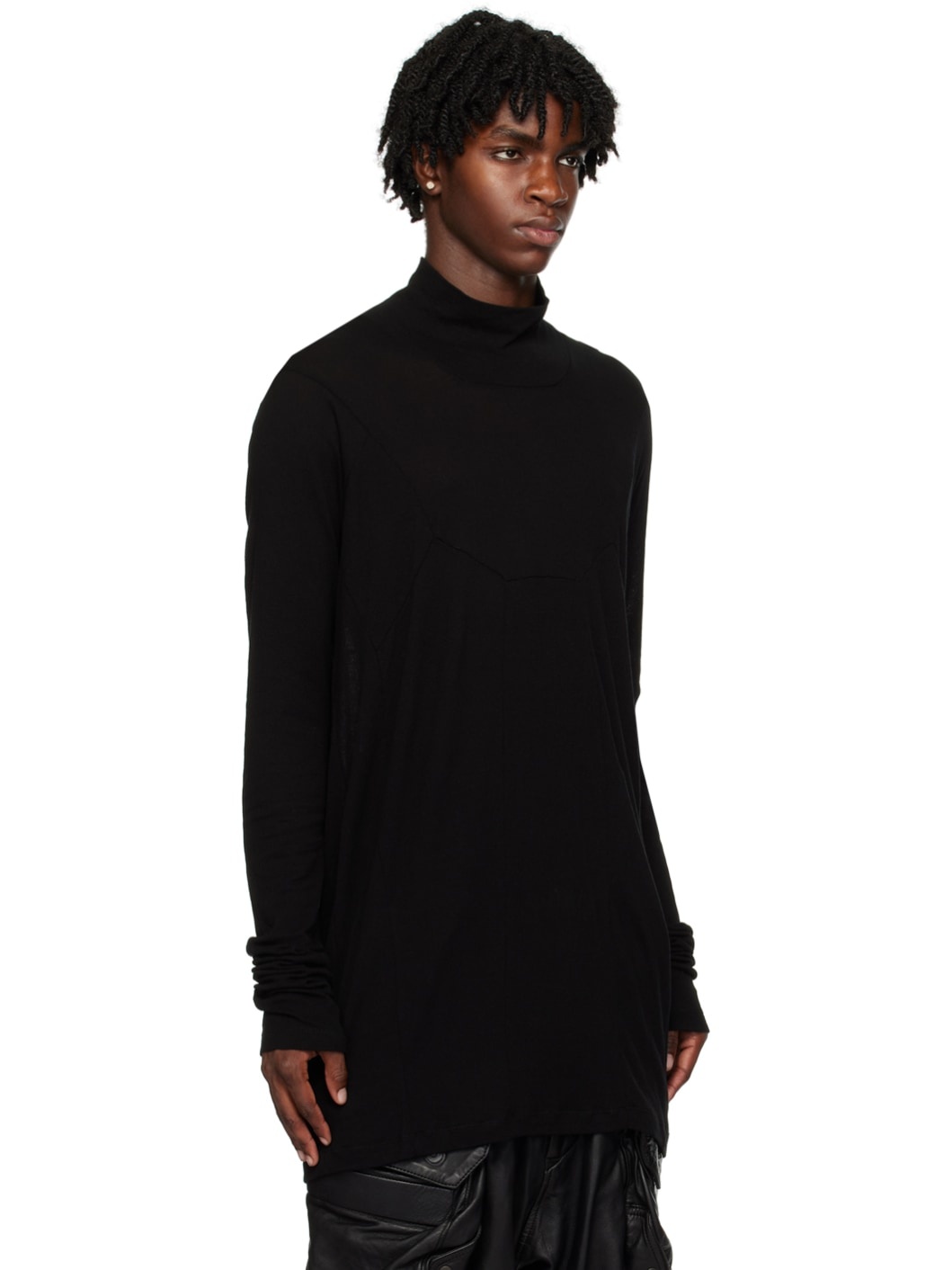 Black Edge Seam Turtleneck - 2