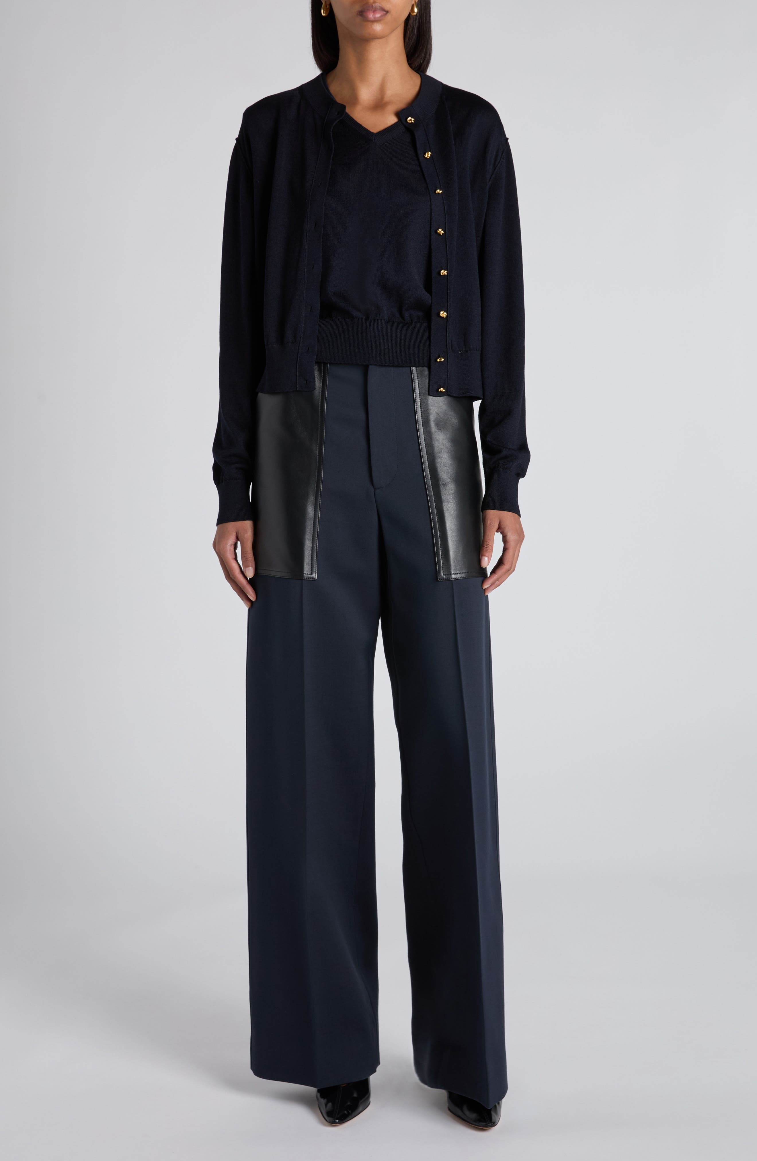 Bottega Veneta Knot Button Twin Set in 4121 Navy at Nordstrom - 2