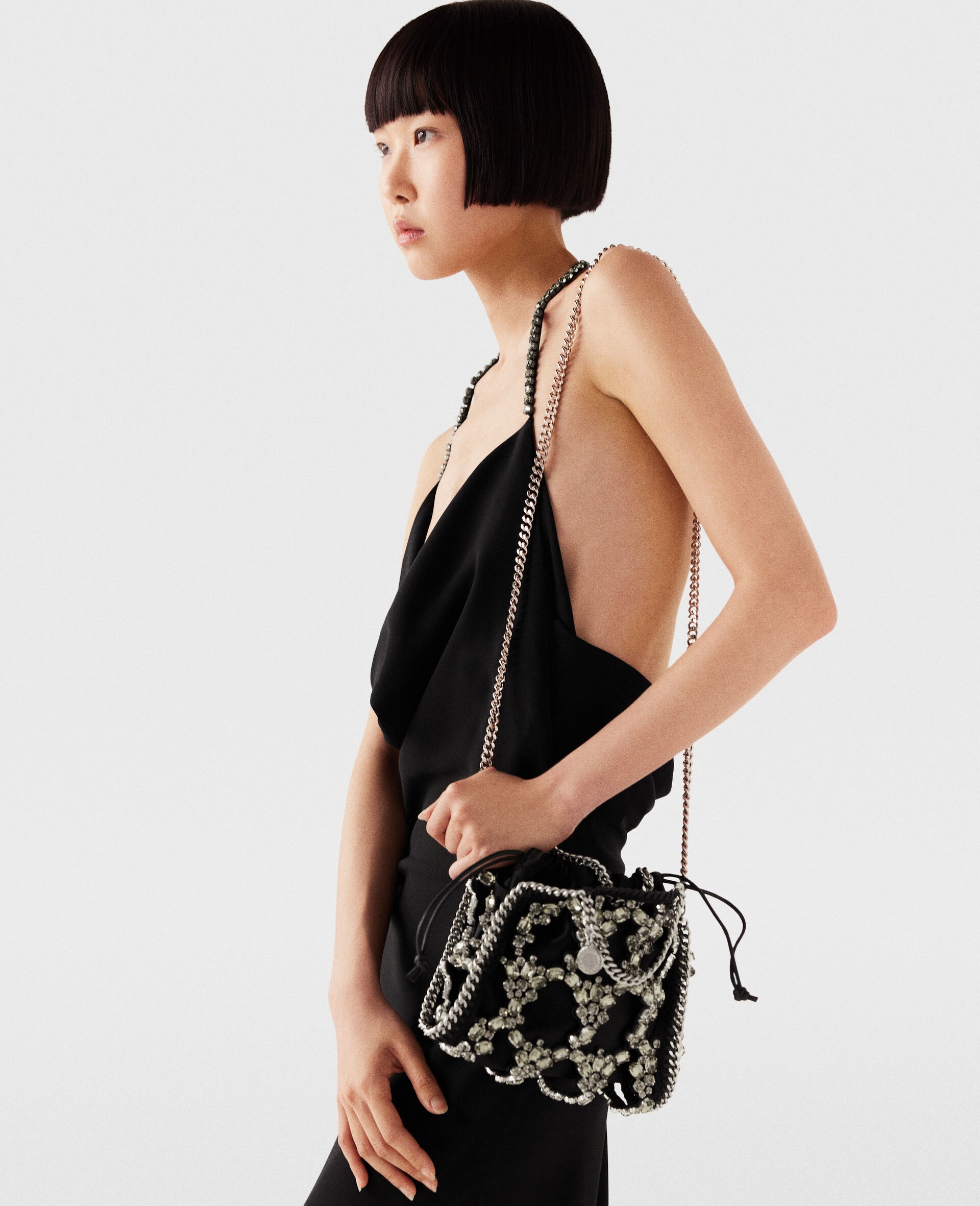 Falabella Tiny Crystal Cage Tote Bag - 6