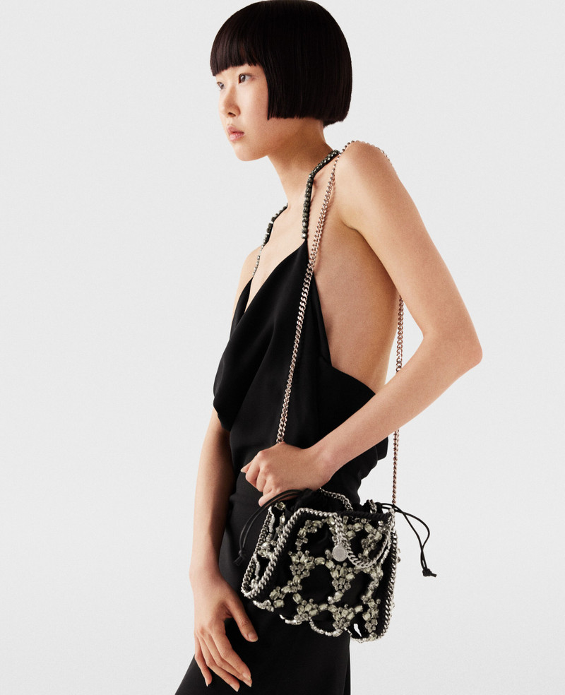 Falabella Tiny Crystal Cage Tote Bag 6