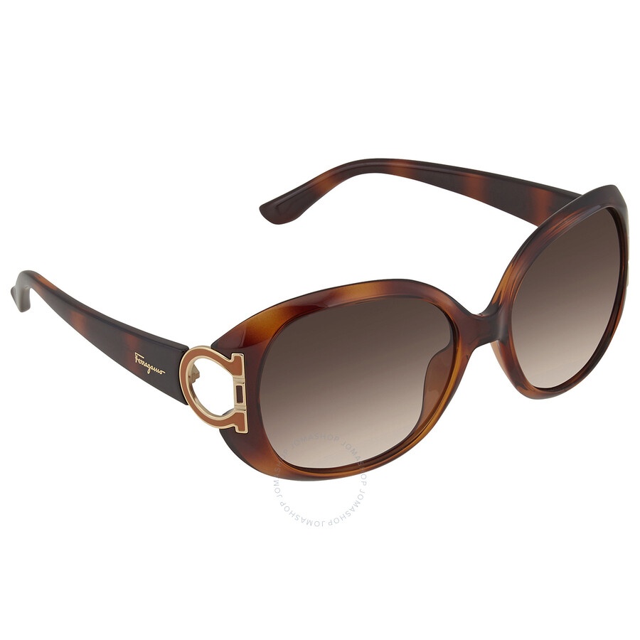 Salvatore Ferragamo Brown Gradient Oval Ladies Sunglasses SF668S 238 57 - 3