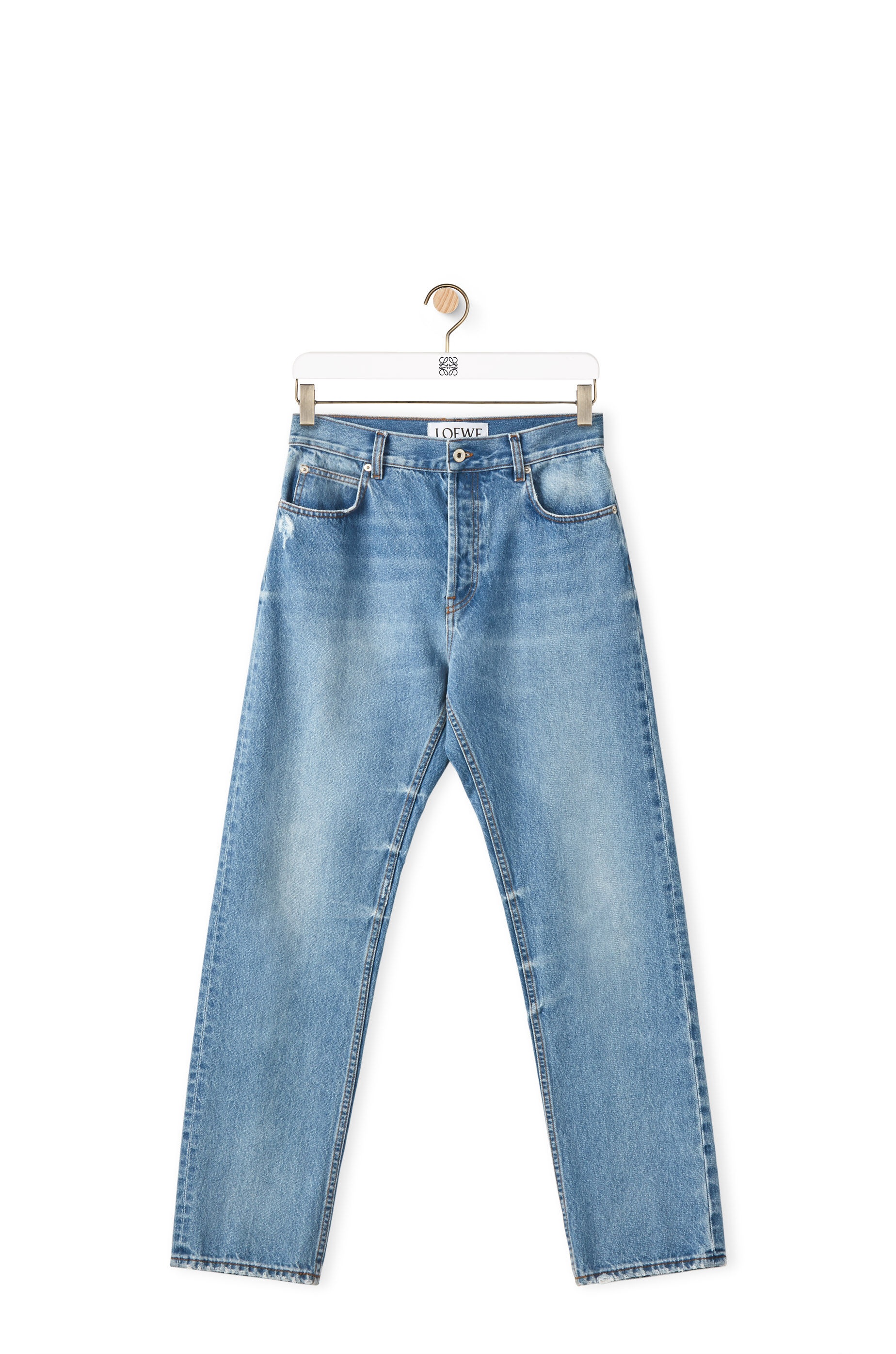 Tapered light wash jeans in cotton - 1