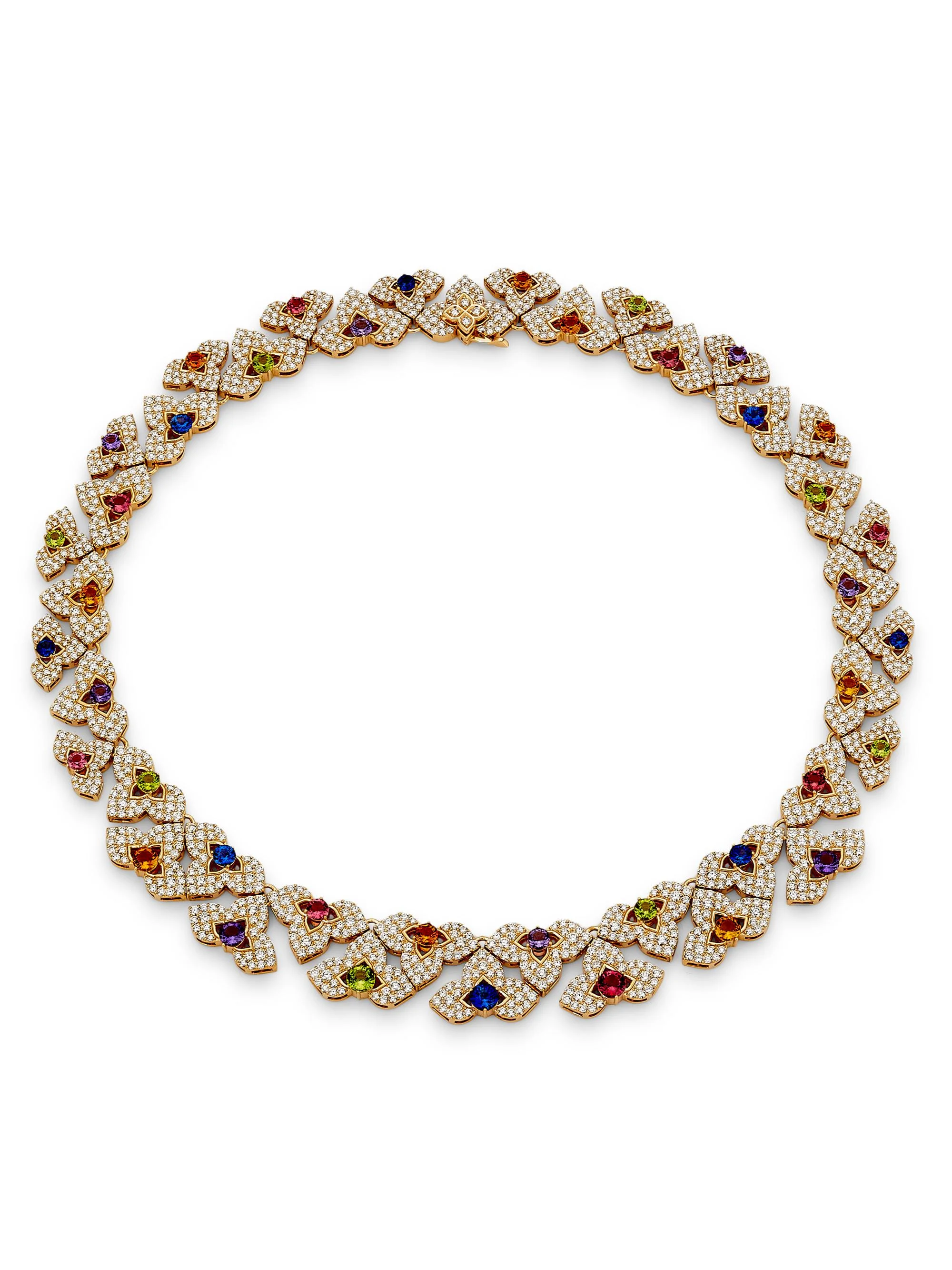 Women's Venetian Princess Carnivale 18K Rose Gold & Multi-Gemstone Collar Necklace - Rosegold - 1