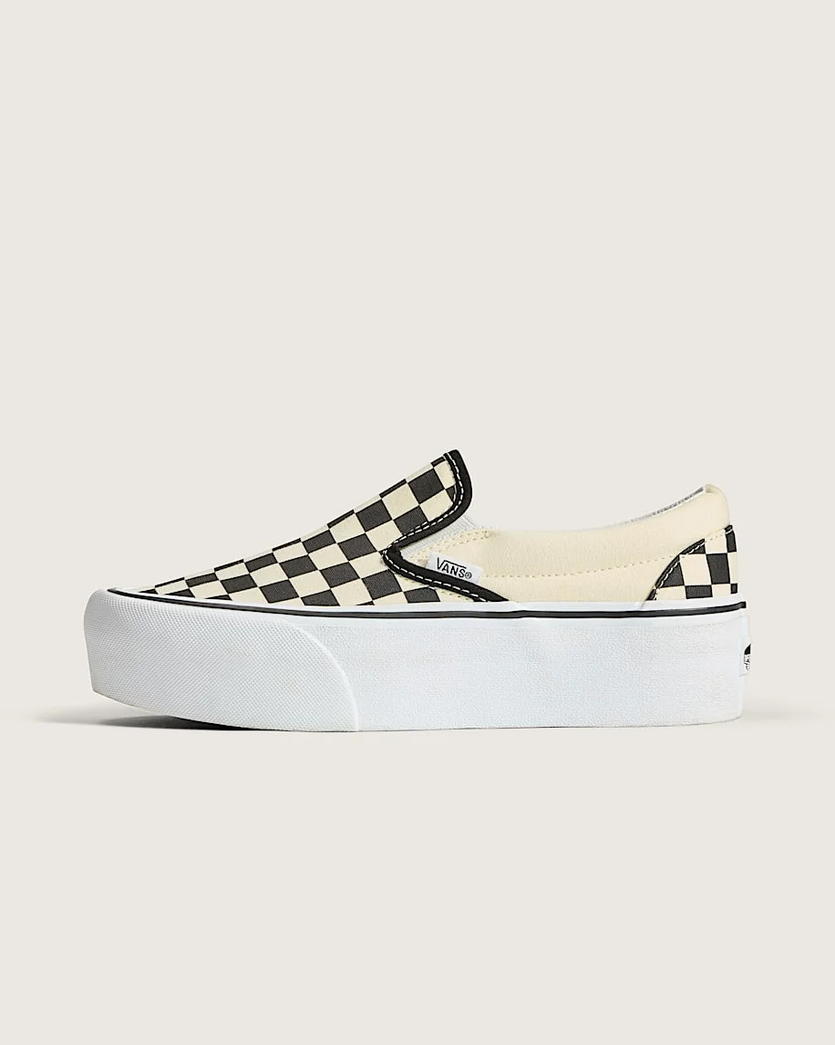 Classic Slip-On Platform Checkerboard Shoe - 1