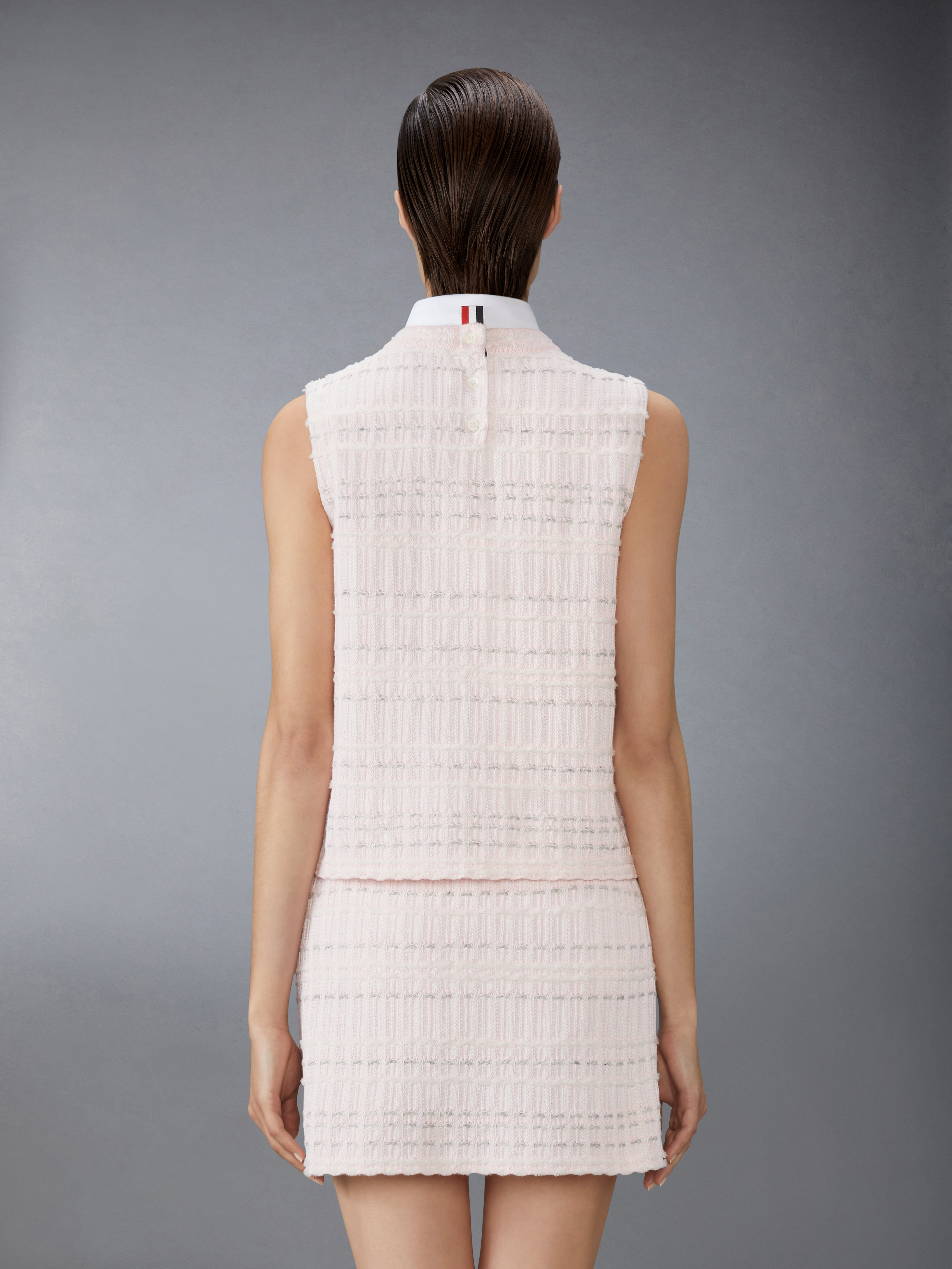 SEERSUCKER KNIT TWEED JACQUARD SHELL TOP - 3