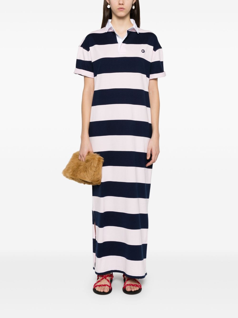 striped polo maxi dress - 2