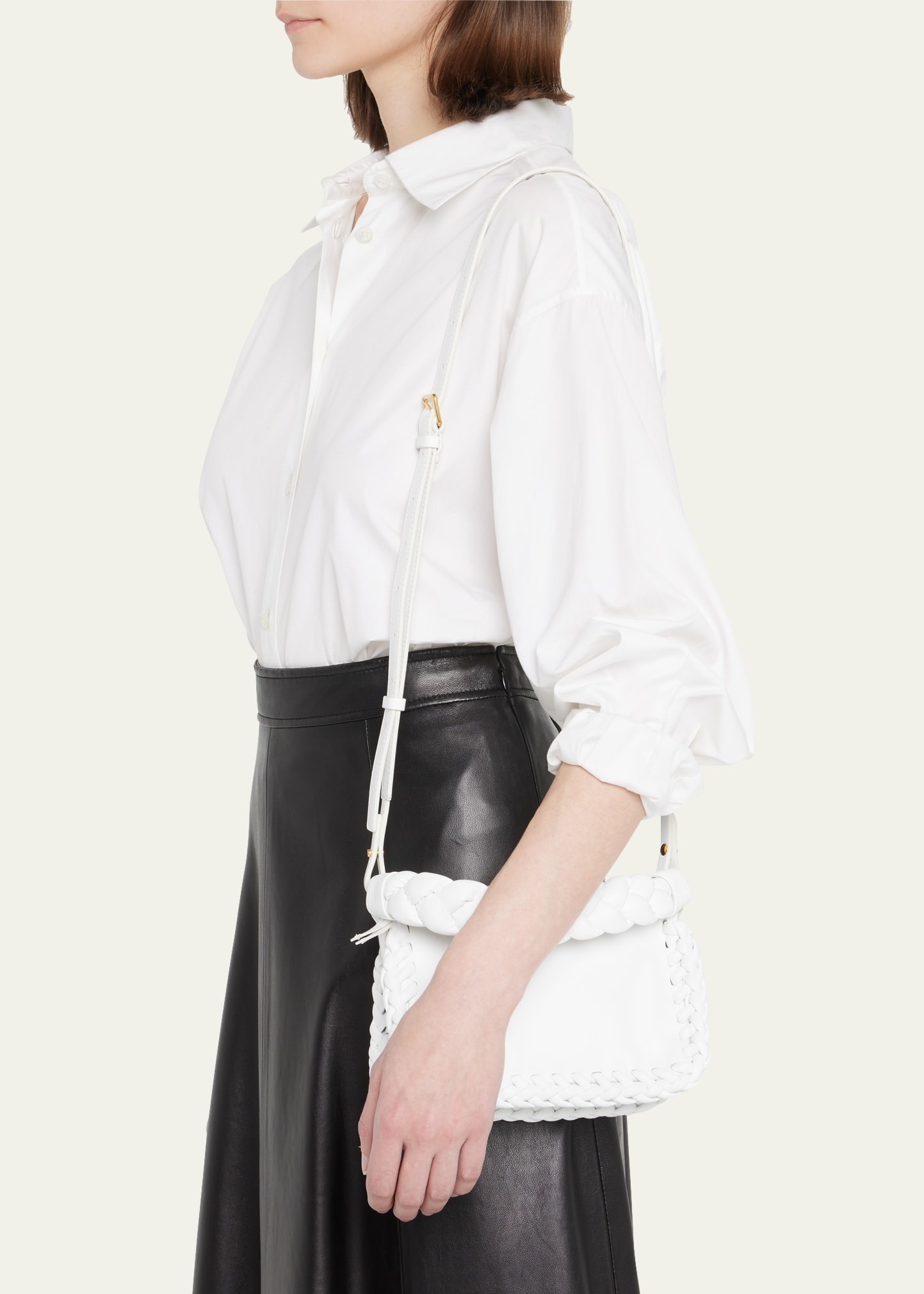 Small Braided Leather Top-Handle Bag - 2