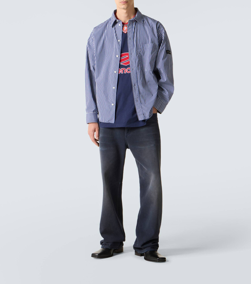 BALENCIAGA Striped cotton-blend poplin shirt outlook