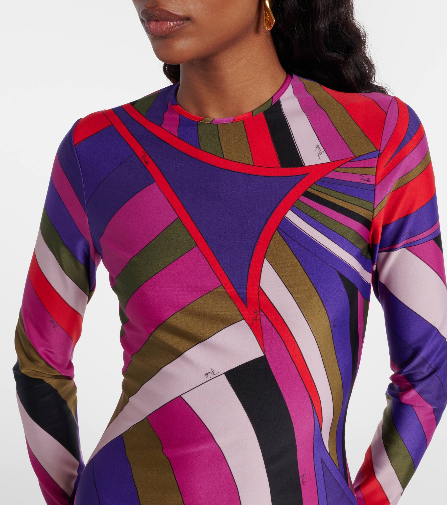 Printed jersey minidress - 5