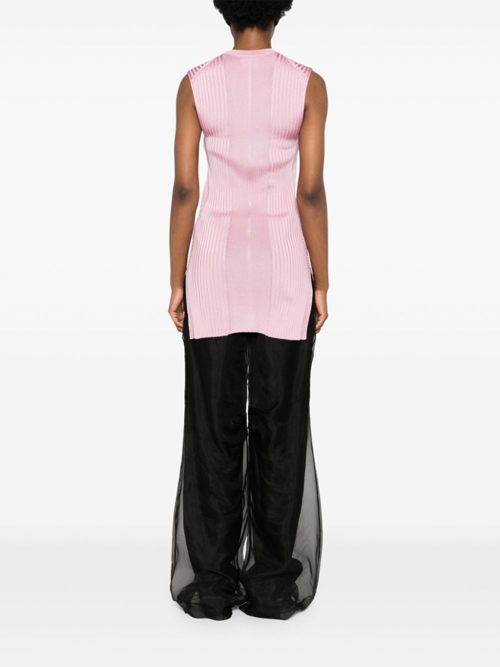 wide-ribbed sleeveless tunic - 4