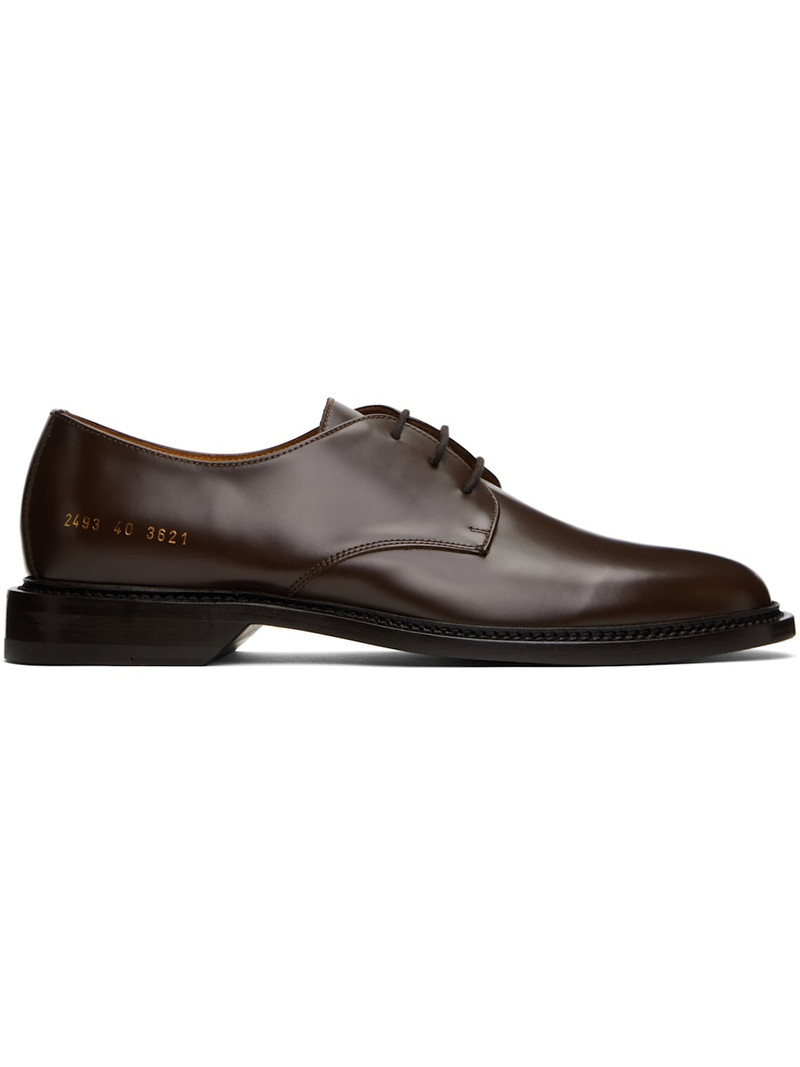 Brown Polished Leather Derbys 1