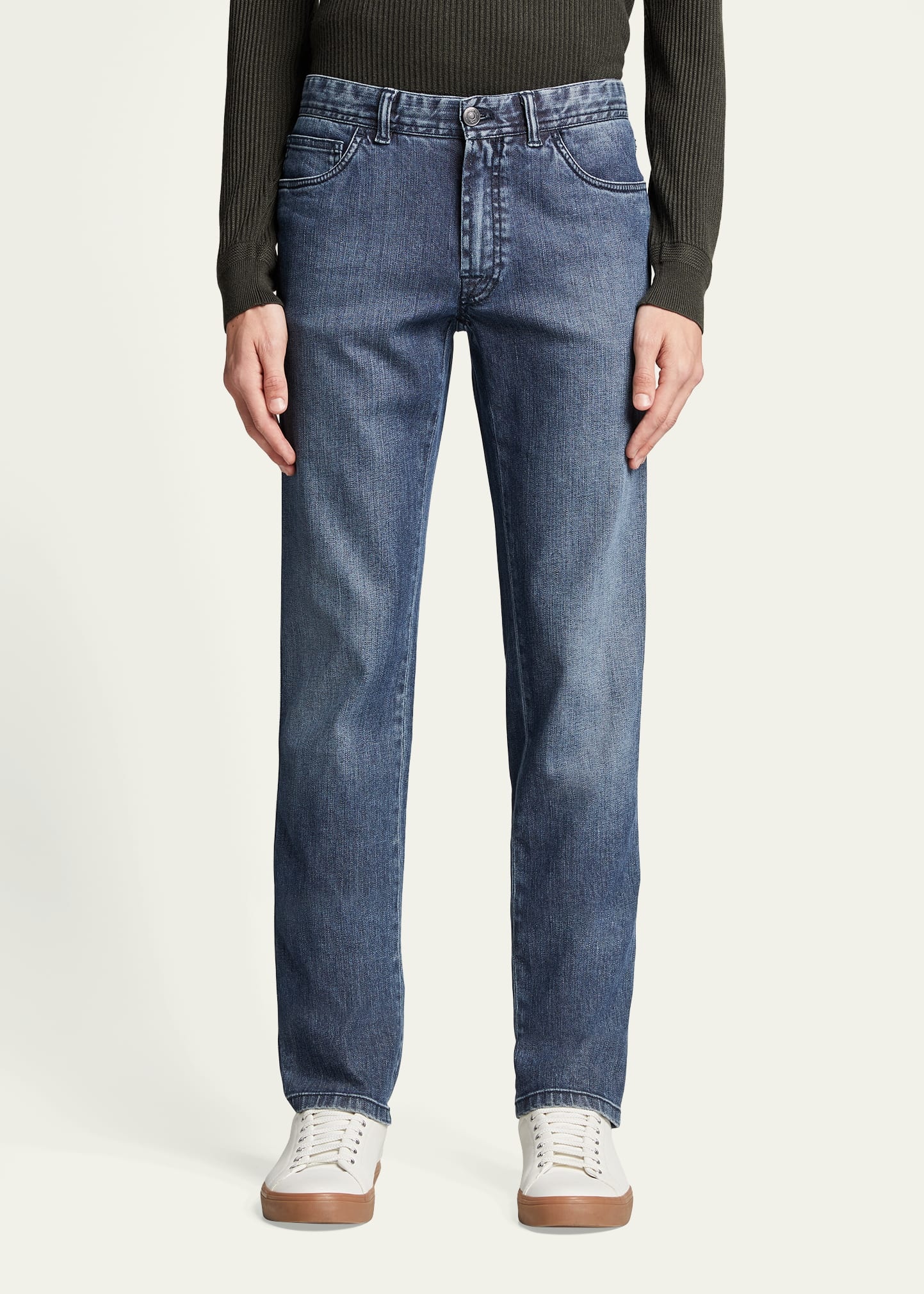 Dark-Wash Stretch-Denim Jeans - 3