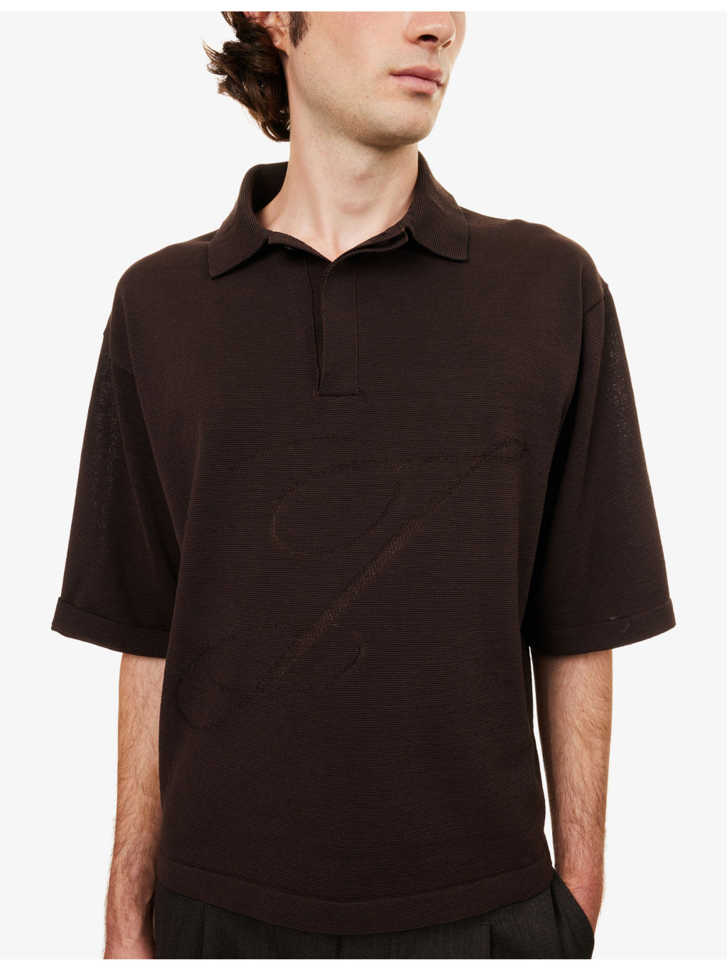 Lino Short-Sleeve Knitted Polo Top - 5